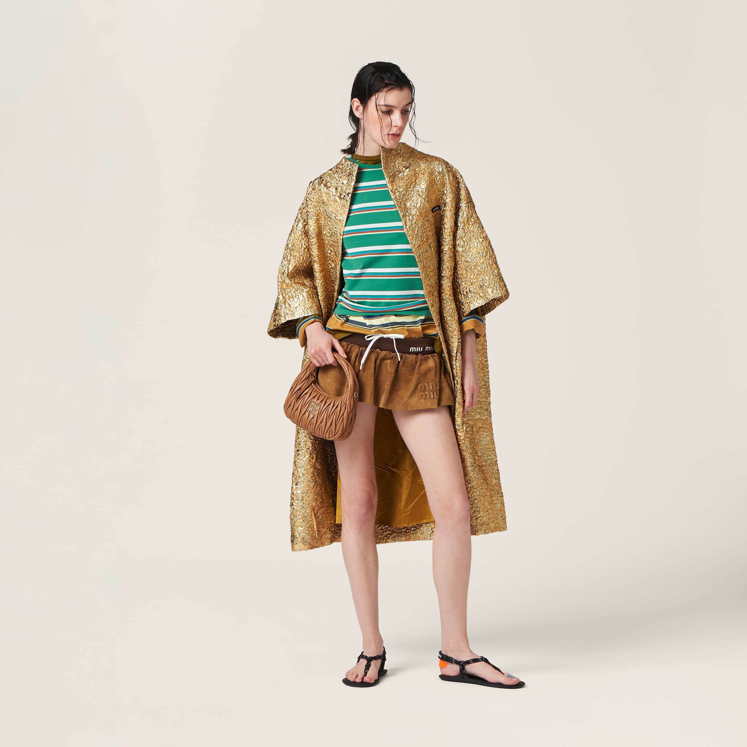【良好品】 Hobo Leather Nappa Matelassé Wander Caramel Bag Miu Miu | ハンドバッグ