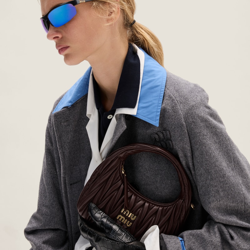 Wander matelassé nappa leather hobo bag