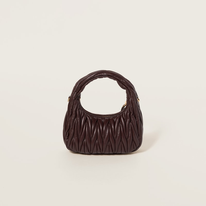 Wander matelassé nappa leather hobo bag