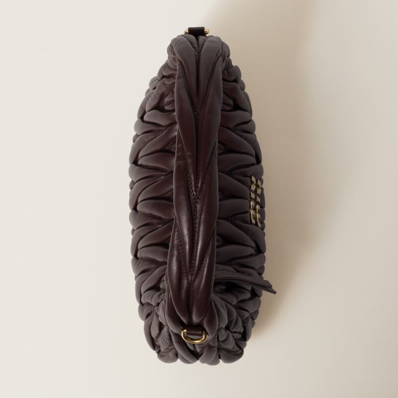 Wander matelassé nappa leather hobo bag