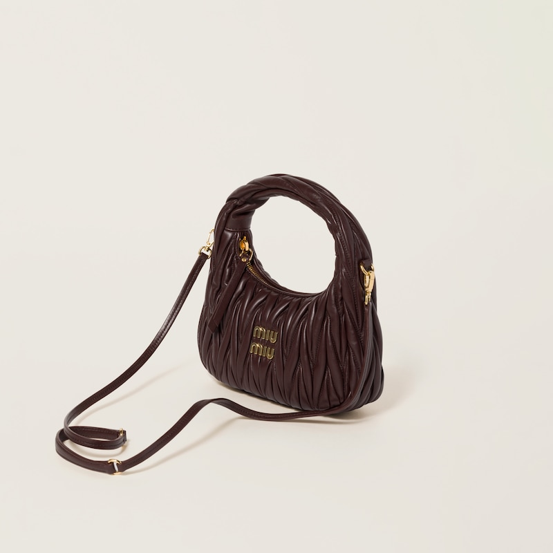 Wander matelassé nappa leather hobo bag