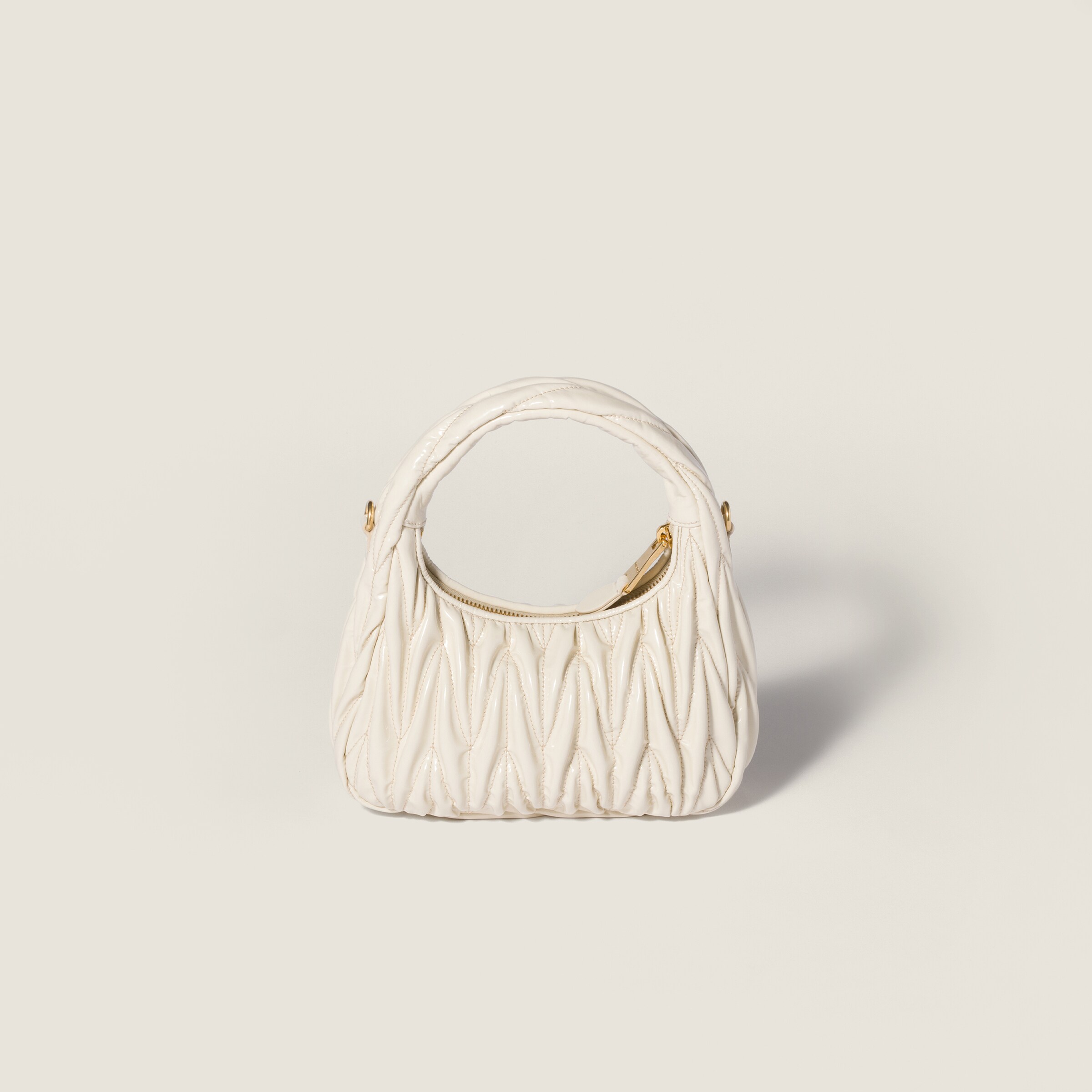 Ivory Wander Matelassé Patent Leather Bag | Miu Miu Ivory Wander Matelassé Patent Leather Bag | Miu Miu