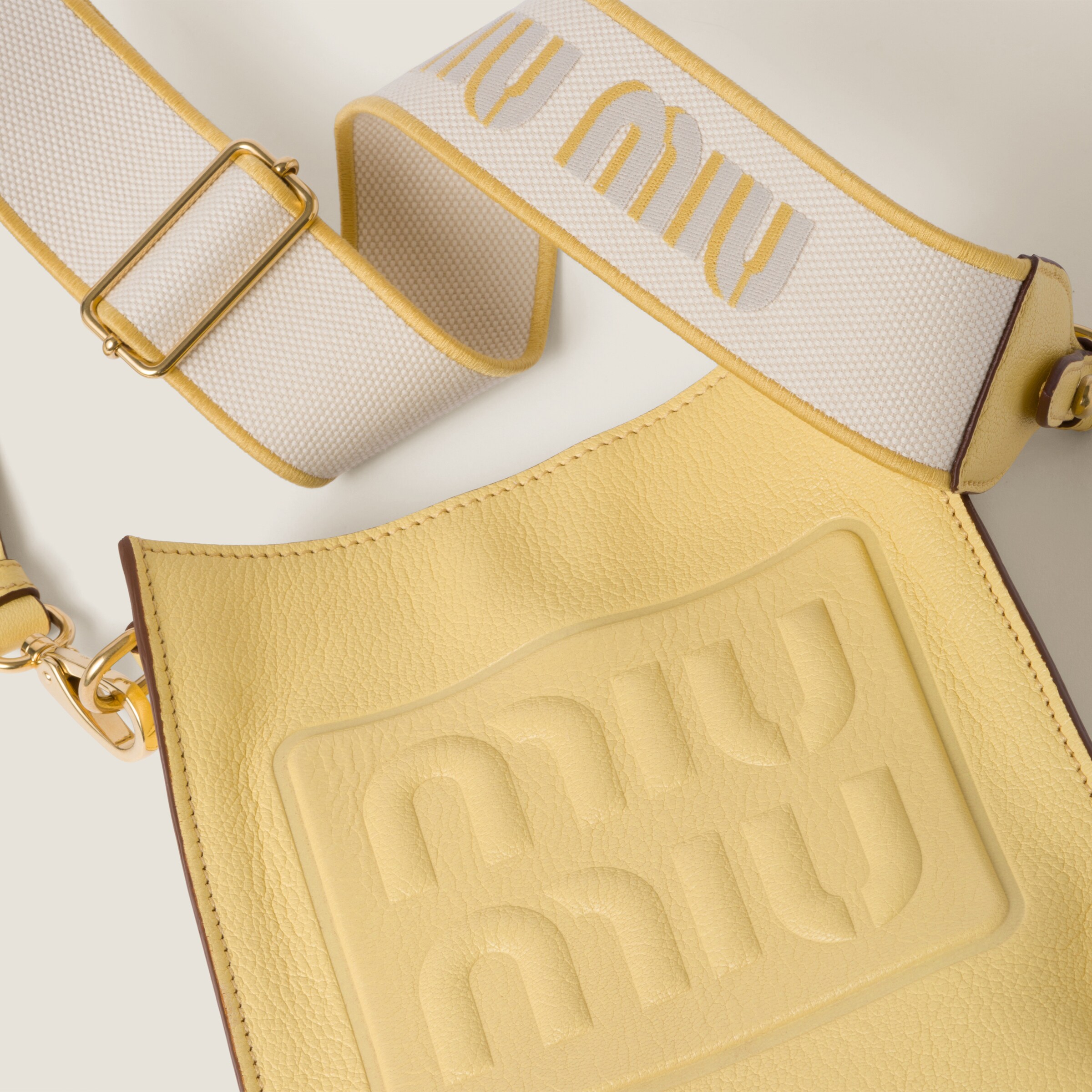 レモンイエロー マドラスレザー ショルダーバッグ | Miu Miu