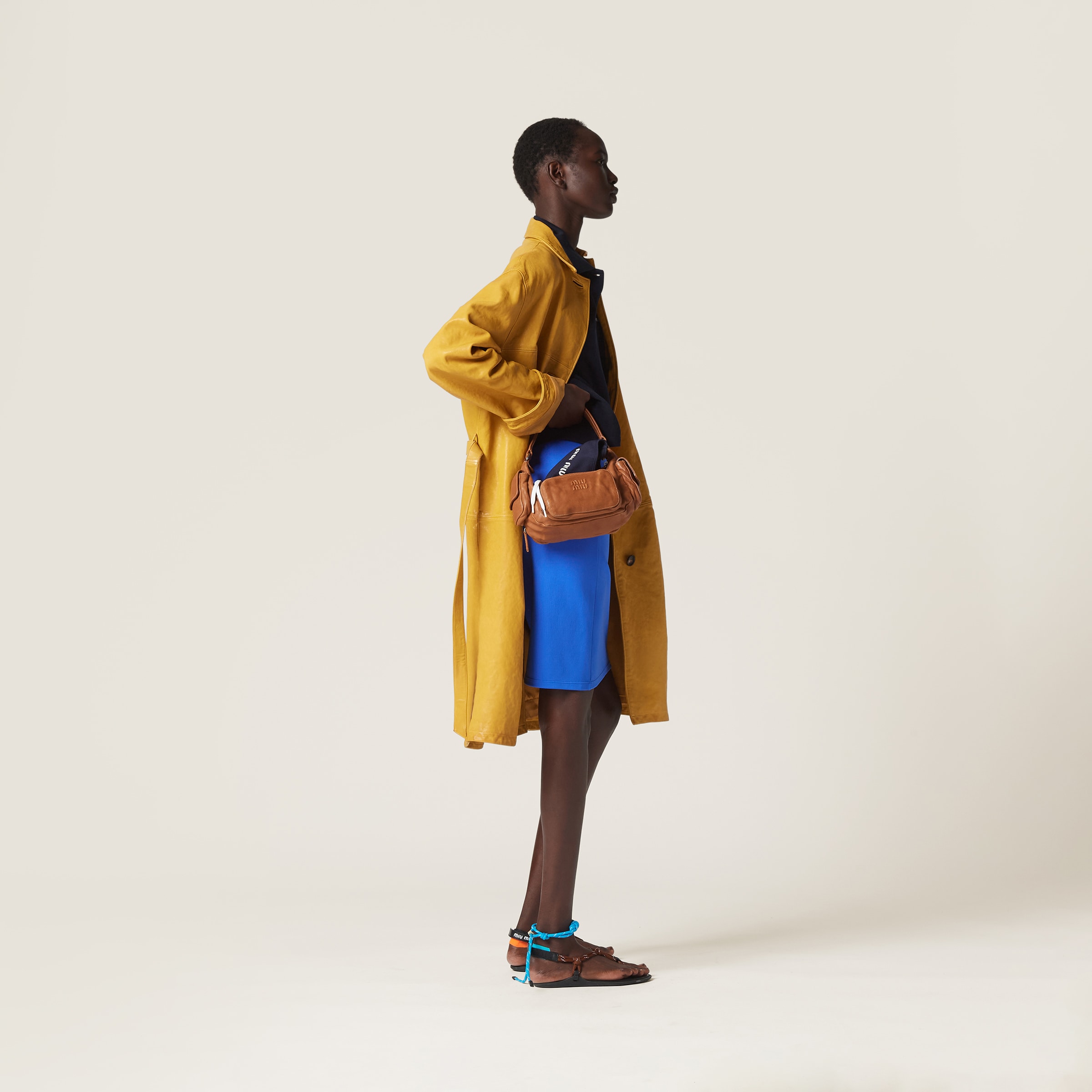 Caramel Pocket Nappa Leather Bag | Miu Miu