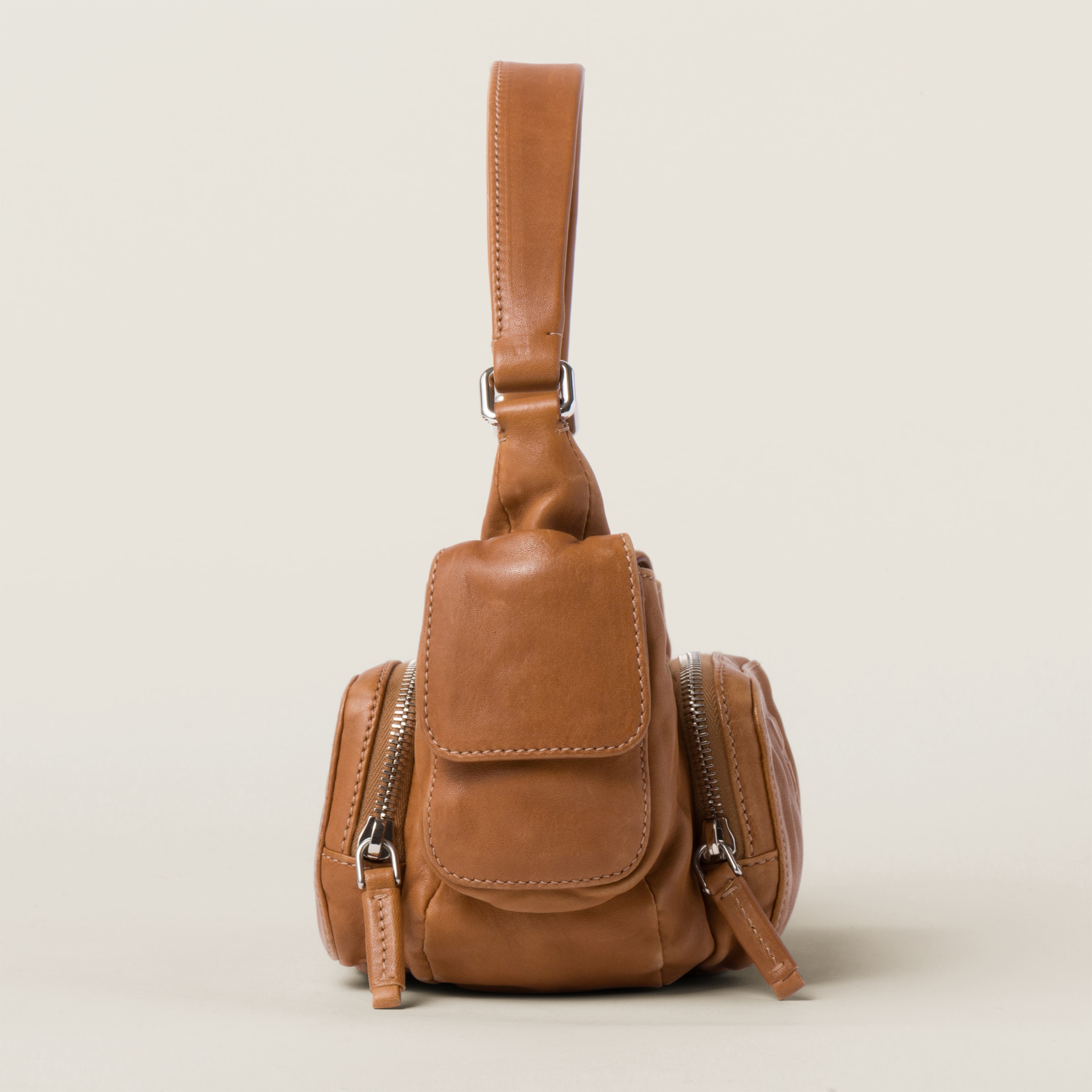 Caramel Pocket Nappa Leather Bag | Miu Miu