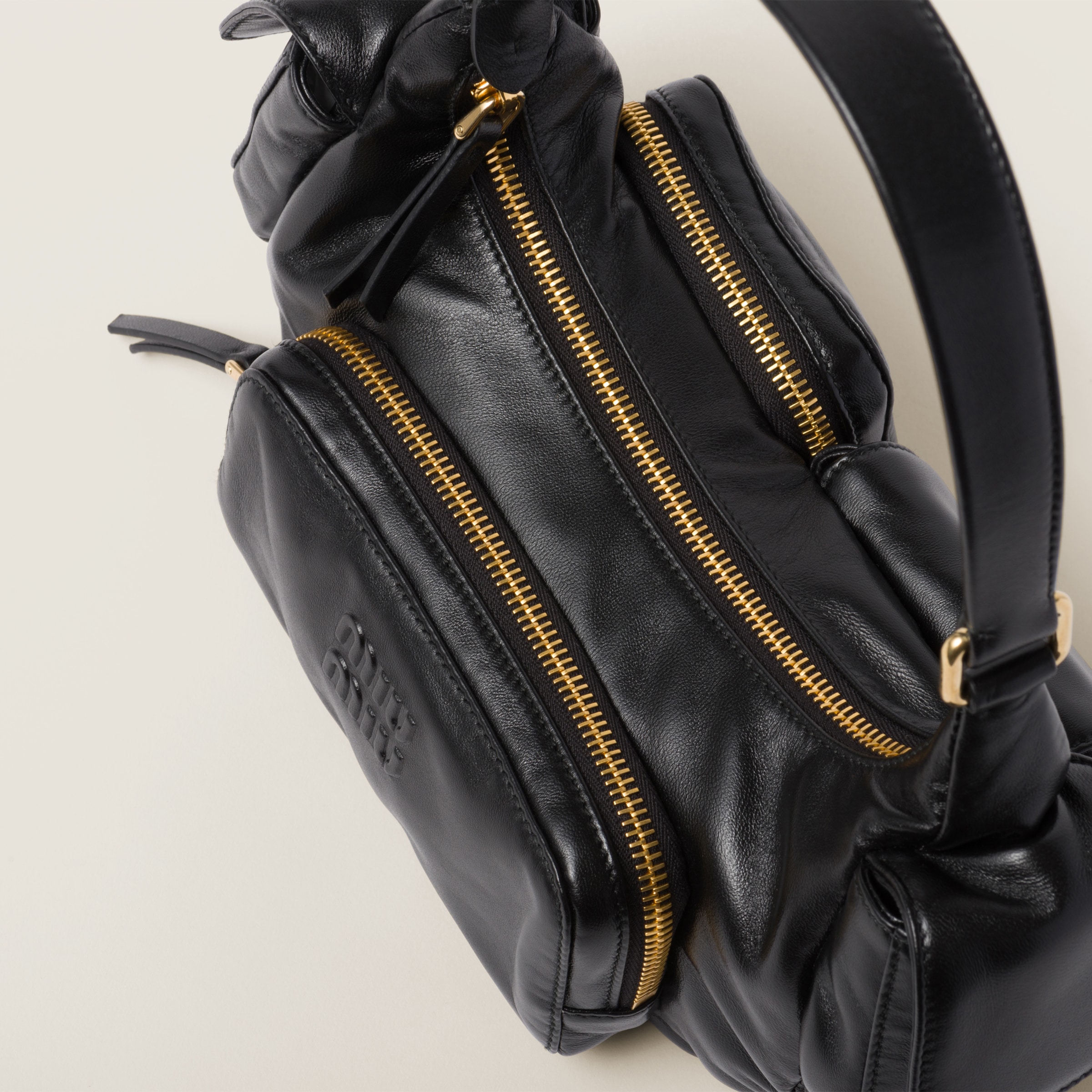 Sac Pocket En Cuir Nappa Noir Miu Miu