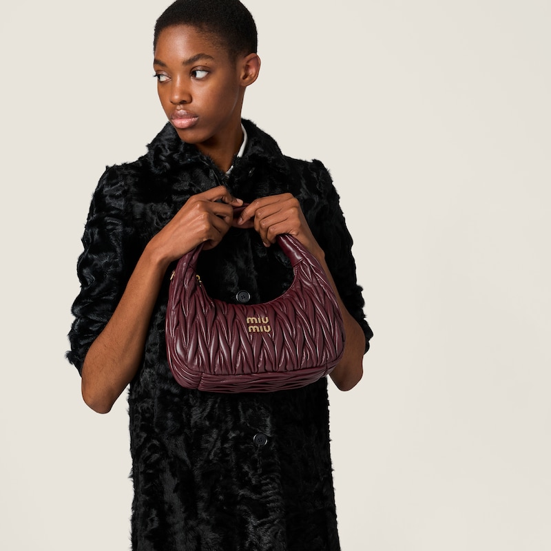 Wander matelassé nappa leather hobo bag