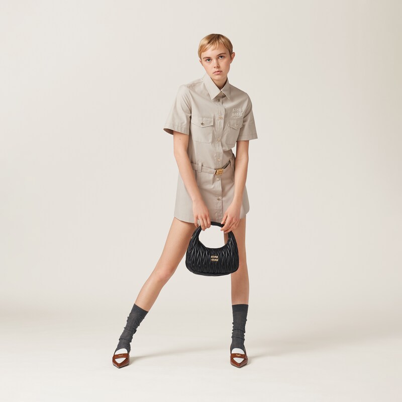 WANDER MATELASSÉ HANDBAG 23 IN BLACK LAMBSKIN
