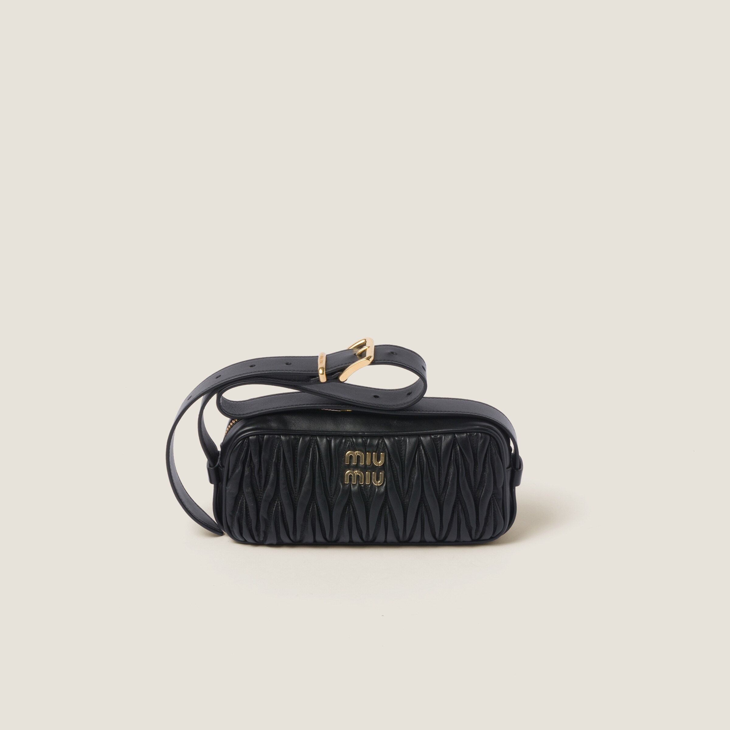 Matelassé leather shoulder bag miu top miu