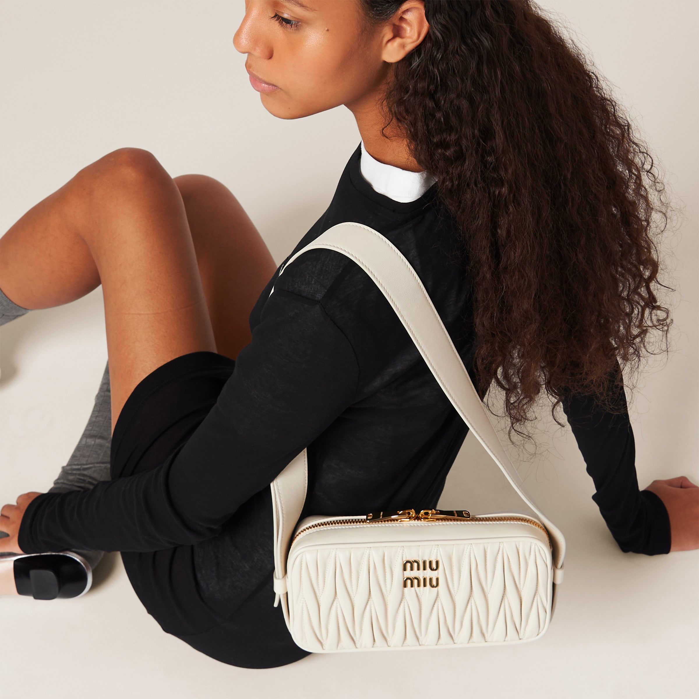 Miu miu nappa on sale leather shoulder bag