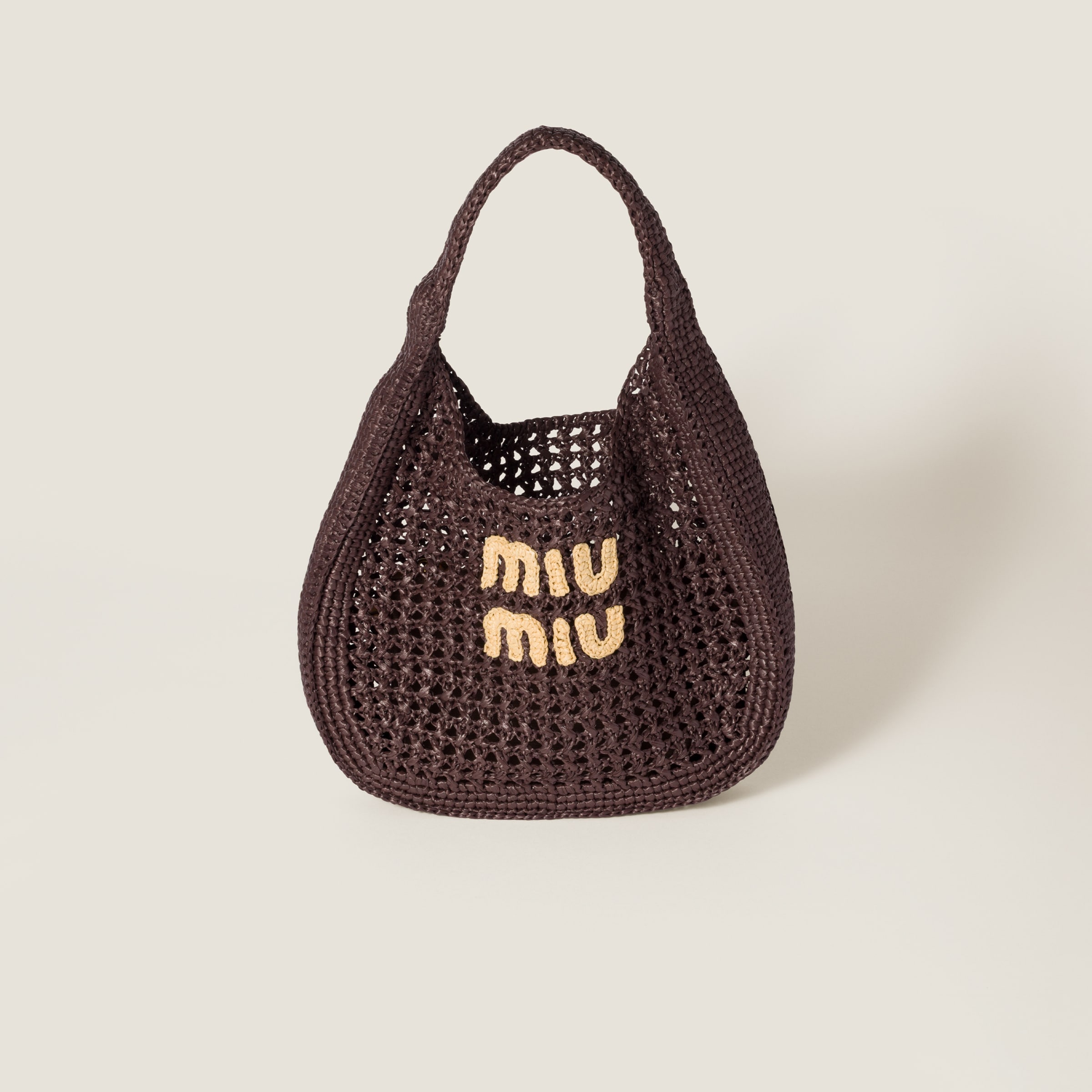 Miu Miu Raffia-effect Woven Shoulder Bag