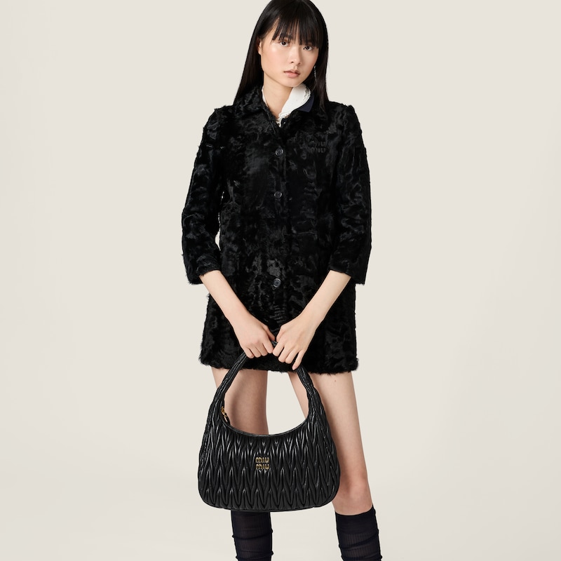 Wander matelassé nappa leather hobo bag