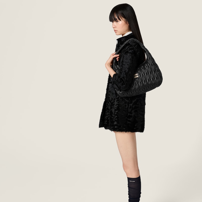 Wander matelassé nappa leather hobo bag