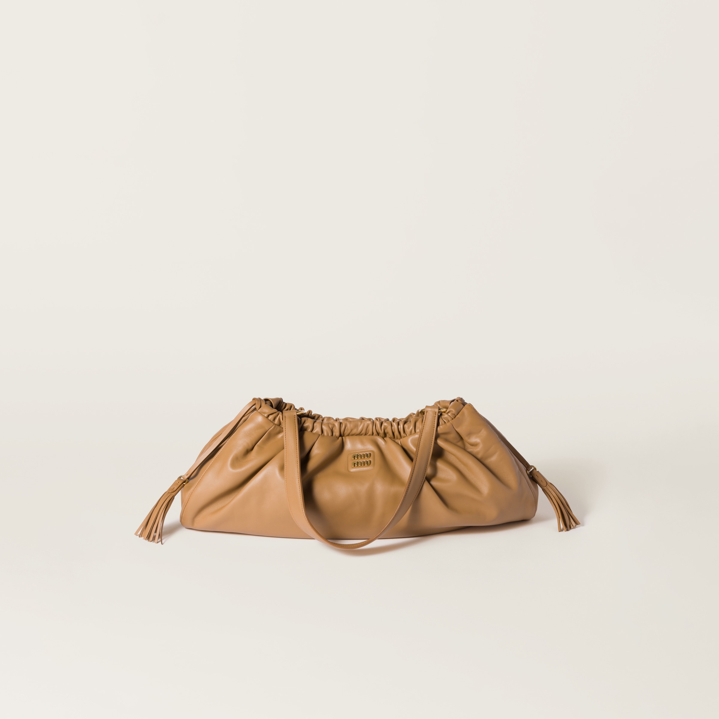 Miu Miu Joie Nappa Leather Bag In Caramel