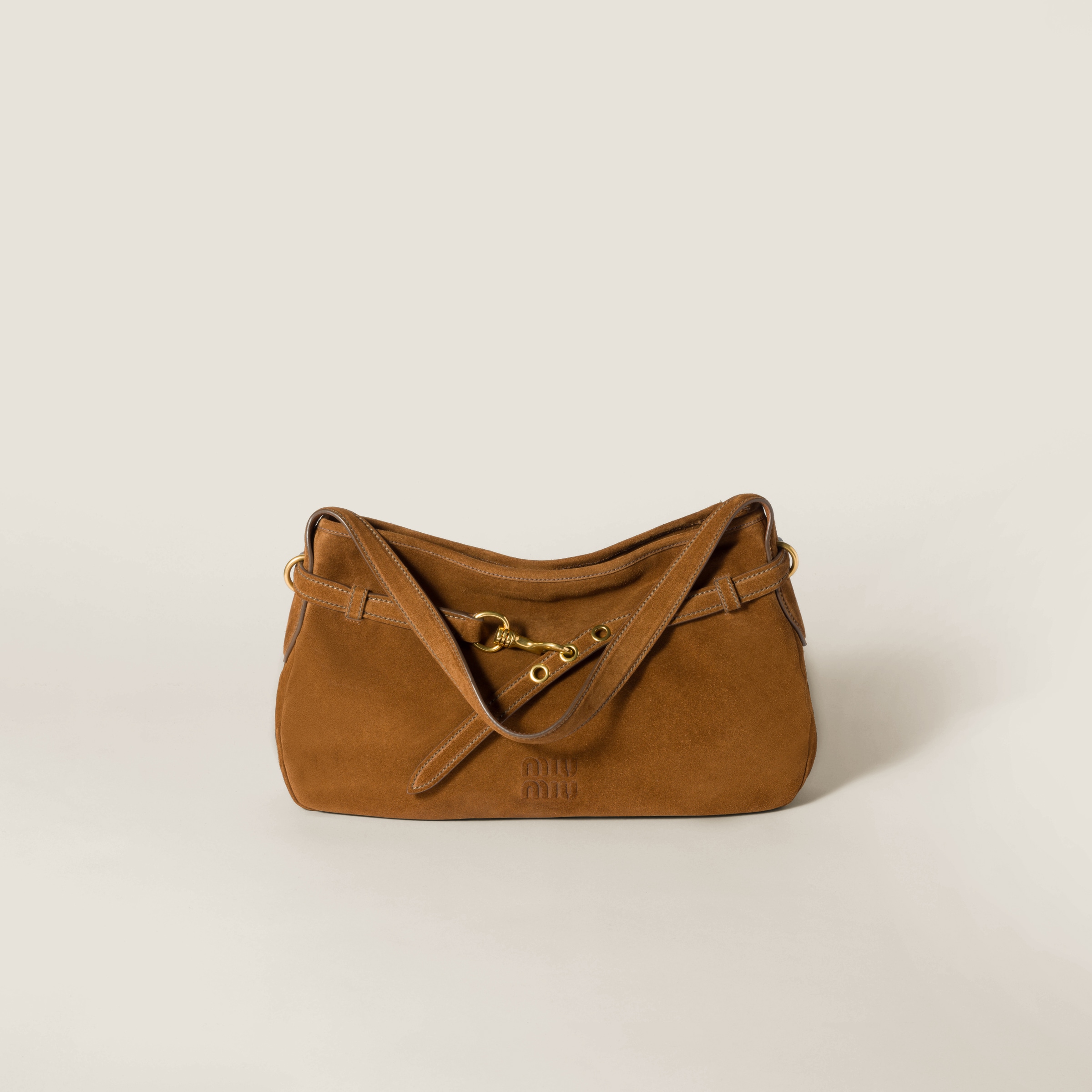 Miu Miu Aventure Suede Bag In Oak