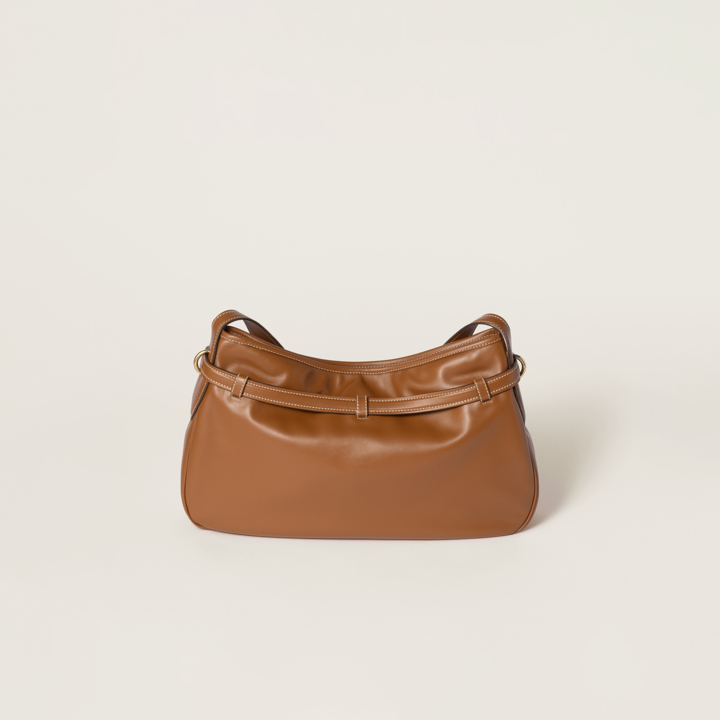 Miu Miu Aventure Shoulder Bag In Cognac