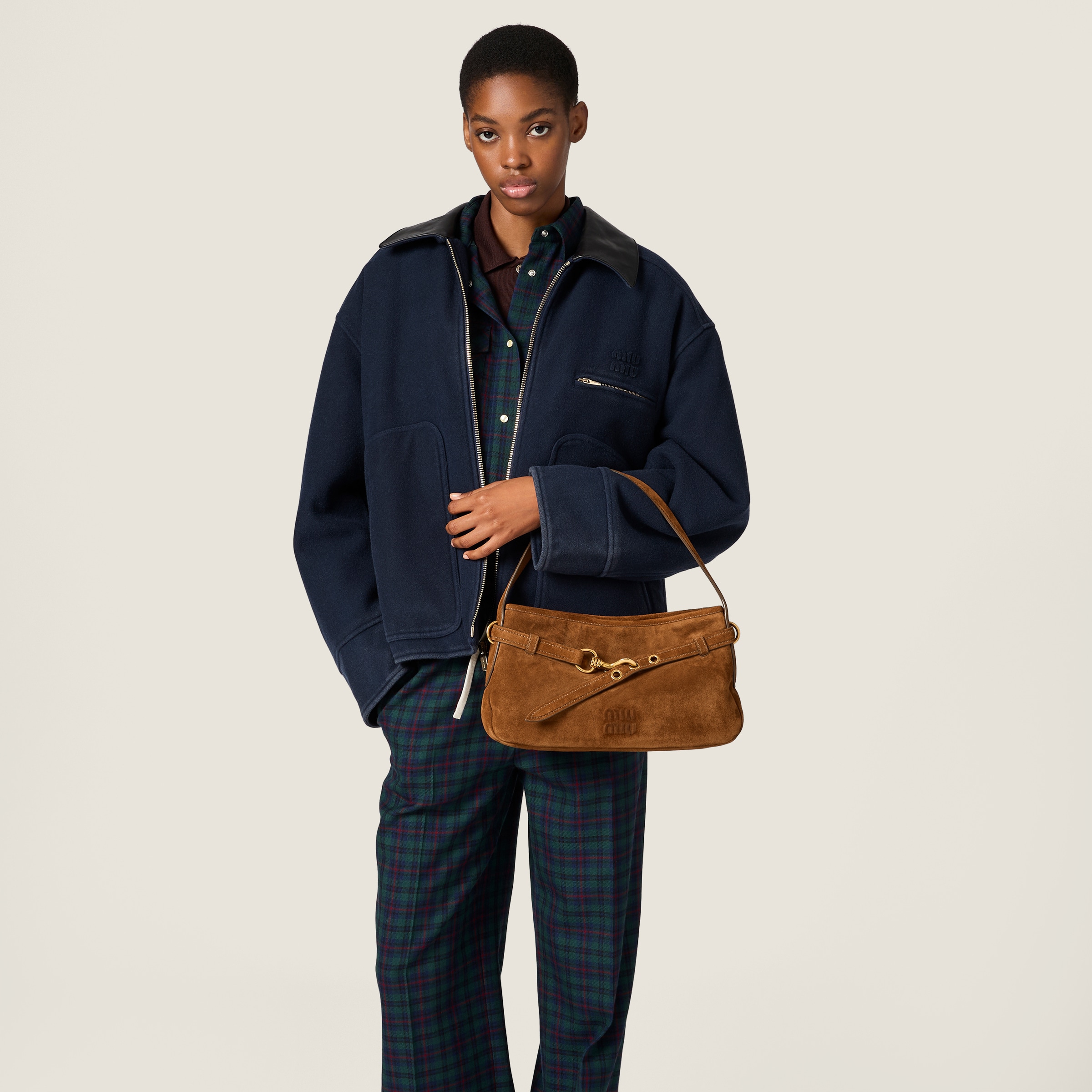 Oak Aventure Suede Bag | Miu Miu - United States