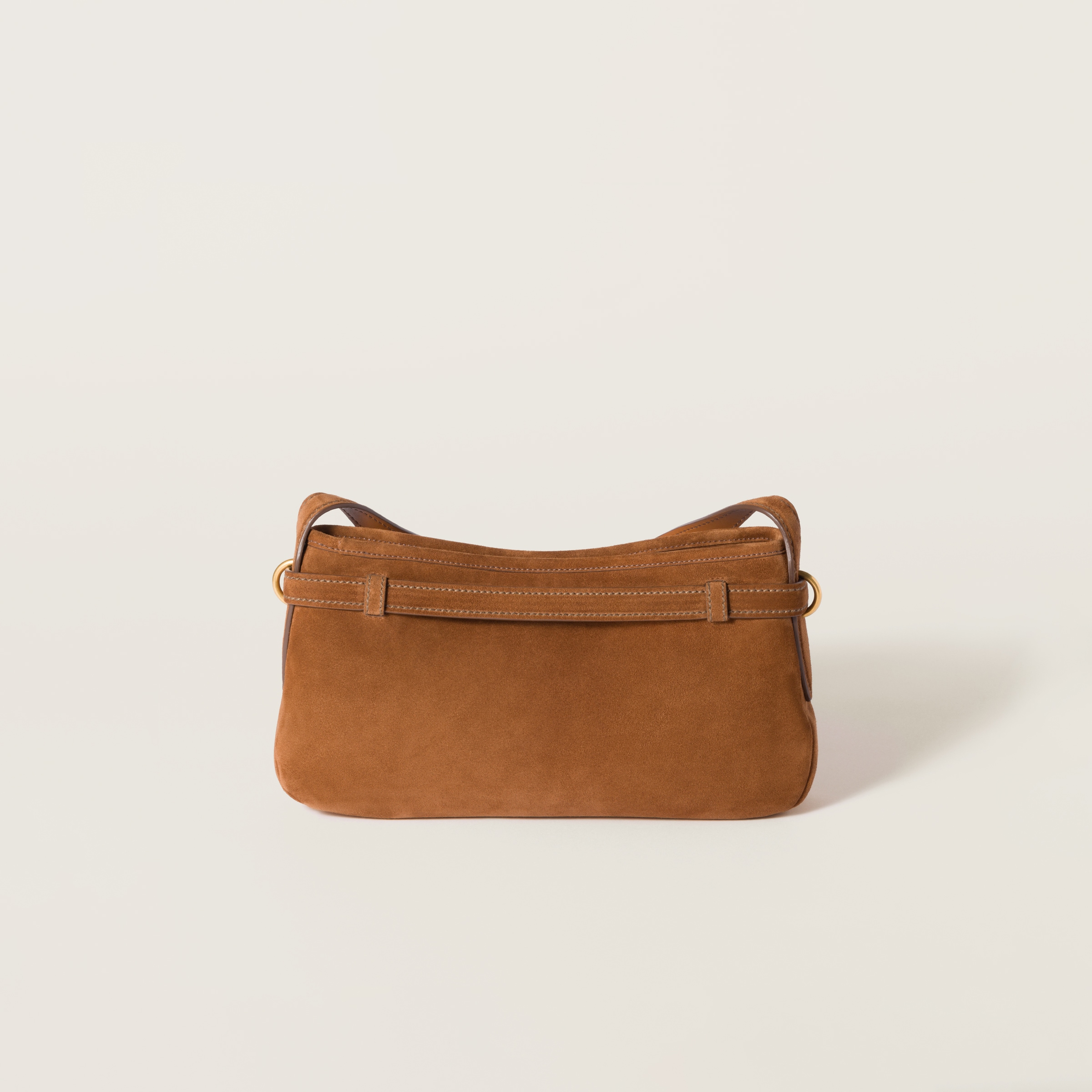 Miu Miu Suede Aventure Shoulder Bag In Oak