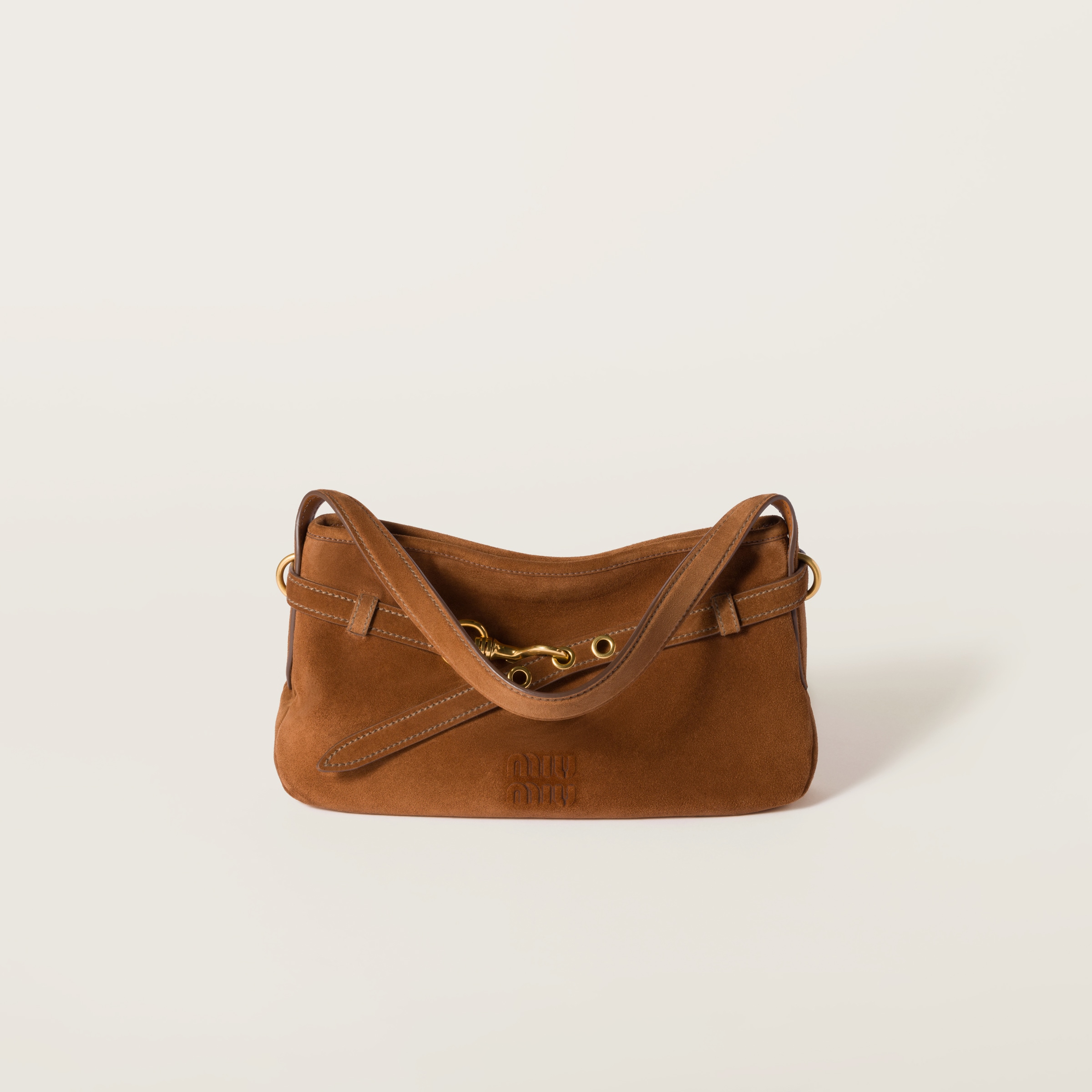 Miu Miu Aventure Suede Bag In Oak
