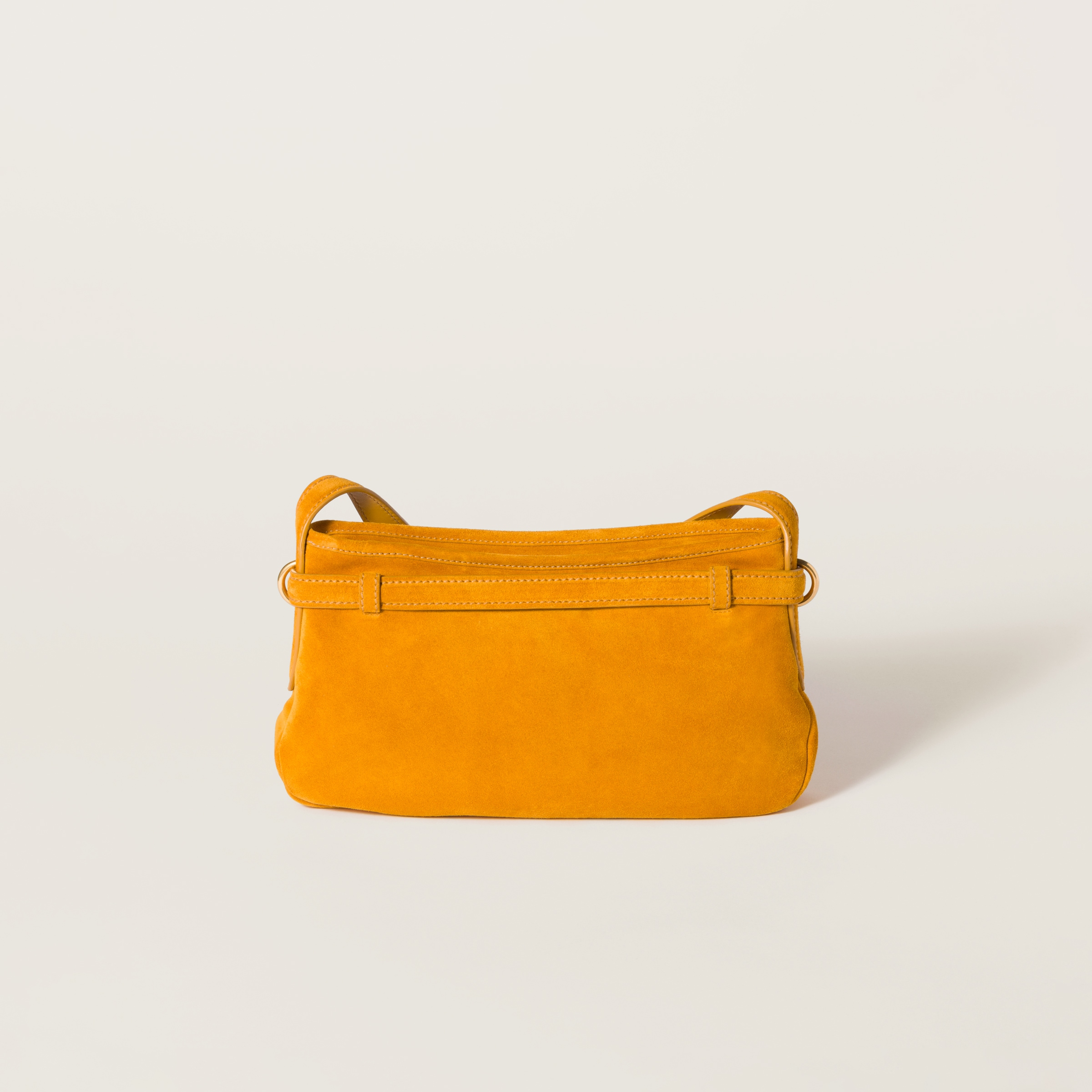 Shop Miu Miu Aventure Suede Bag In Whiskey