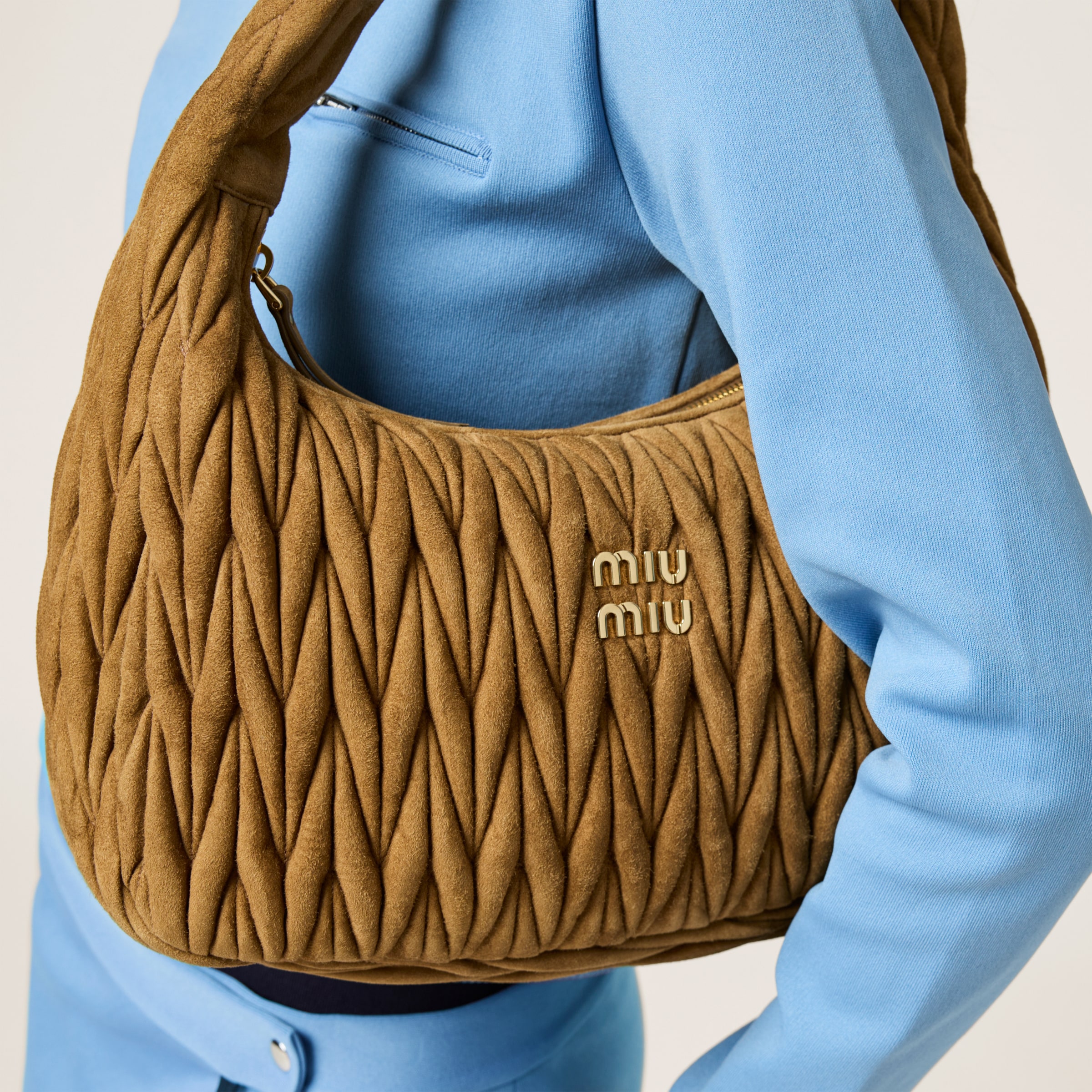 Wander matelassé suede bag - Collection Collections | Miu Miu Wander matelassé suede bag - Collection Collections | Miu Miu