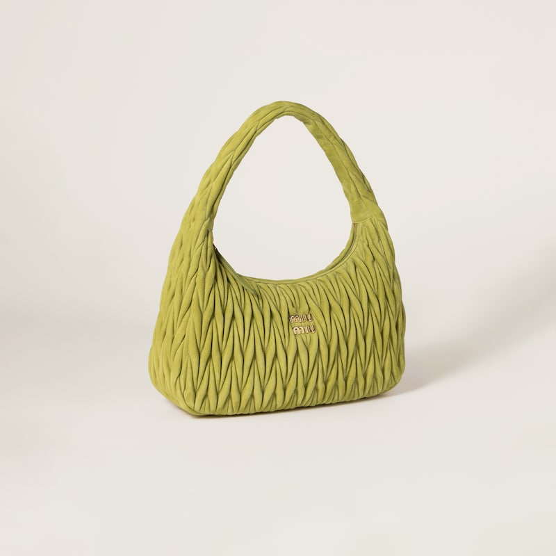 Wander matelassé suede bag