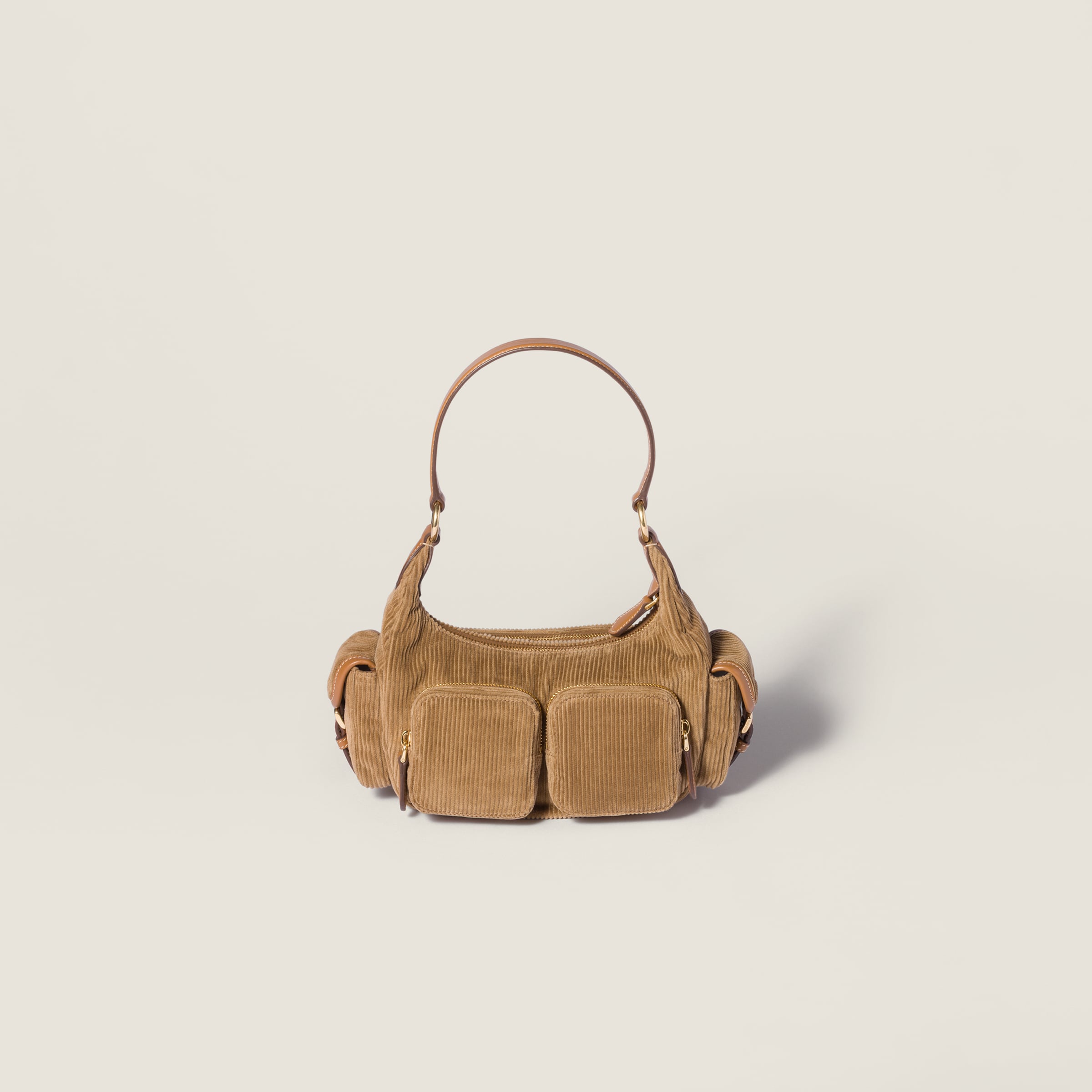 Miu Miu Corduroy Pocket Bag In Brown