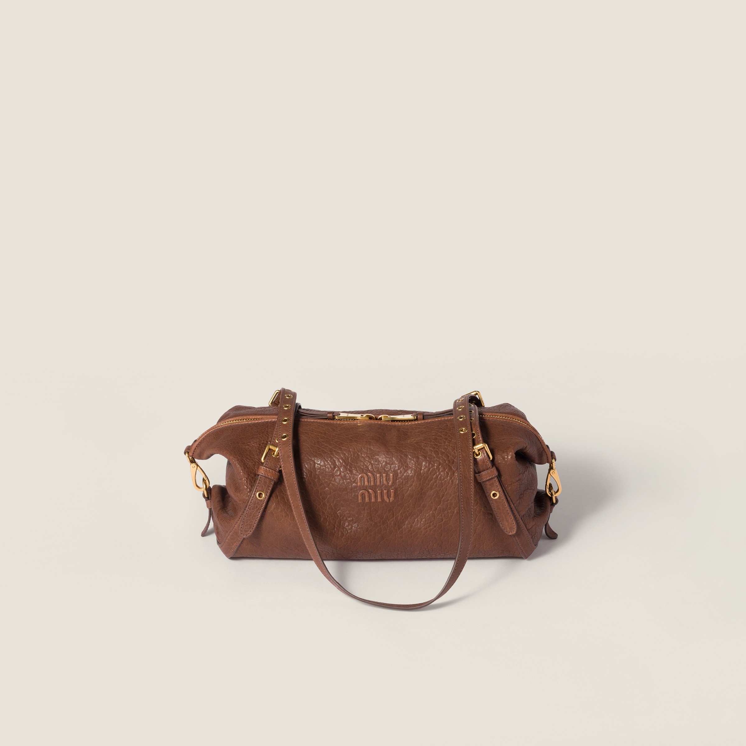 Miu Miu Leather Bag In Brown