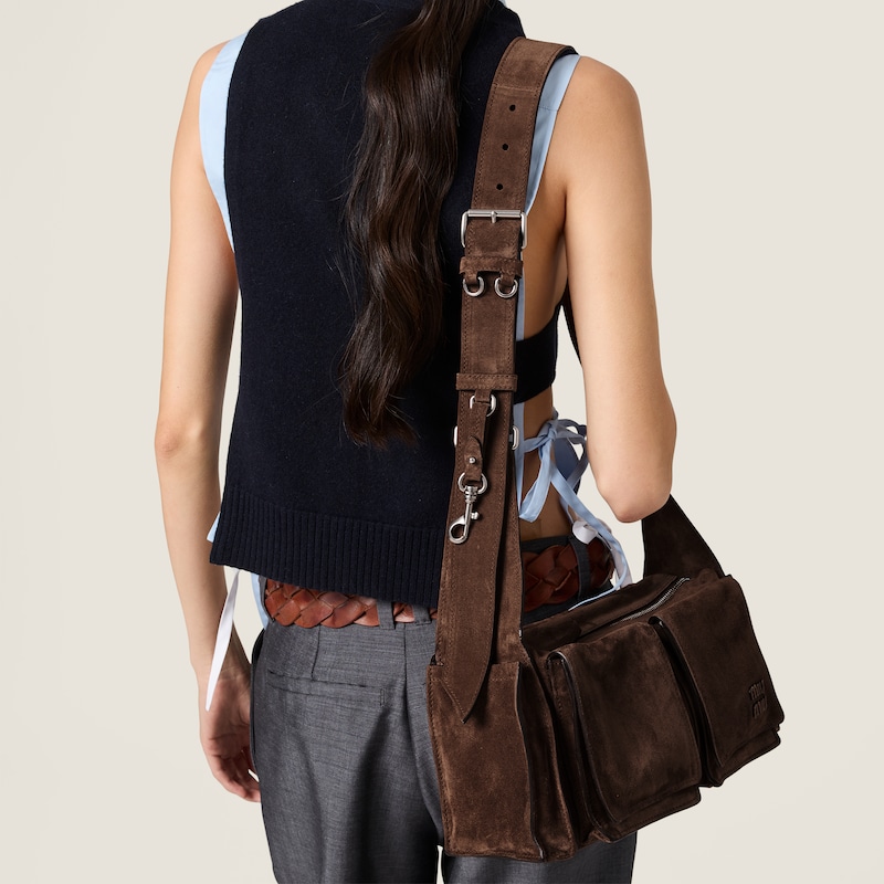 Utilitaire suede shoulder bag
