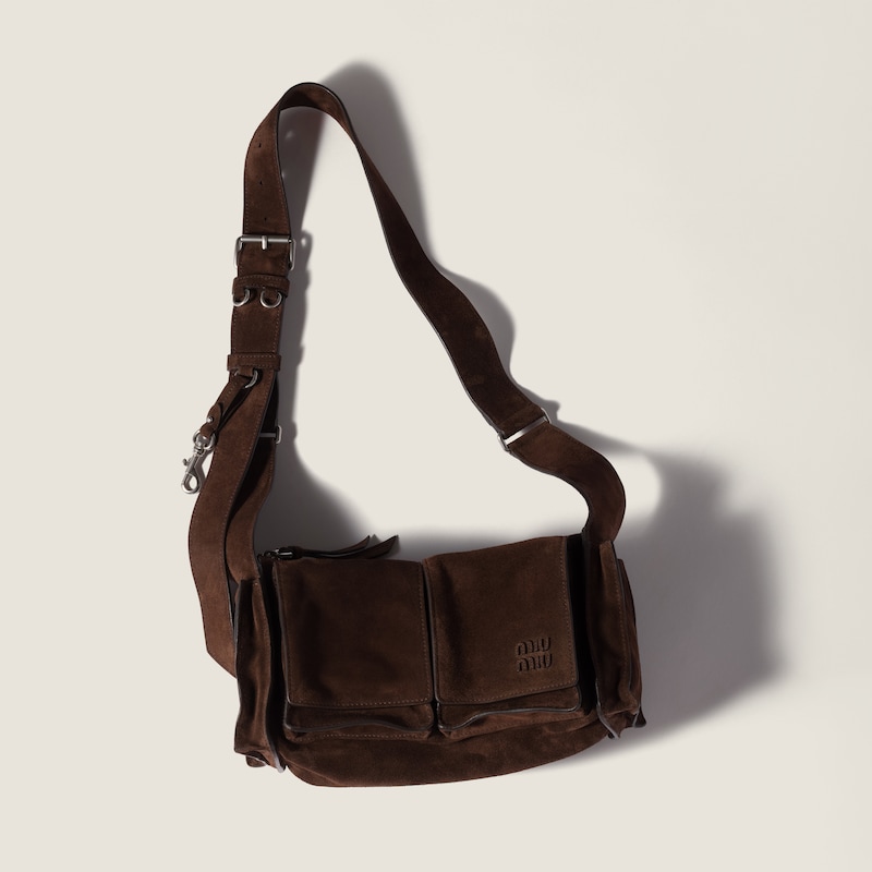 Utilitaire suede shoulder bag