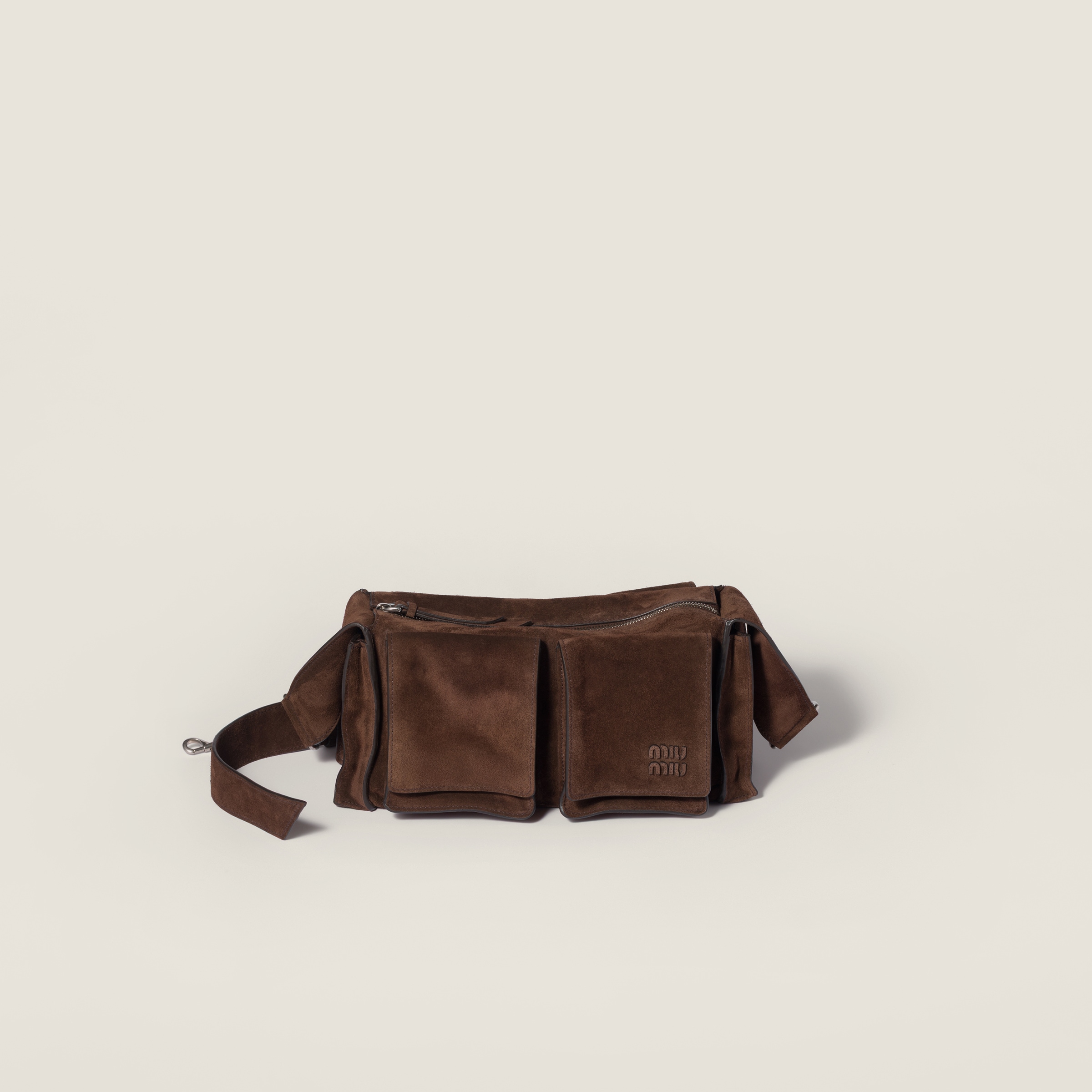 Utilitaire suede shoulder bag
