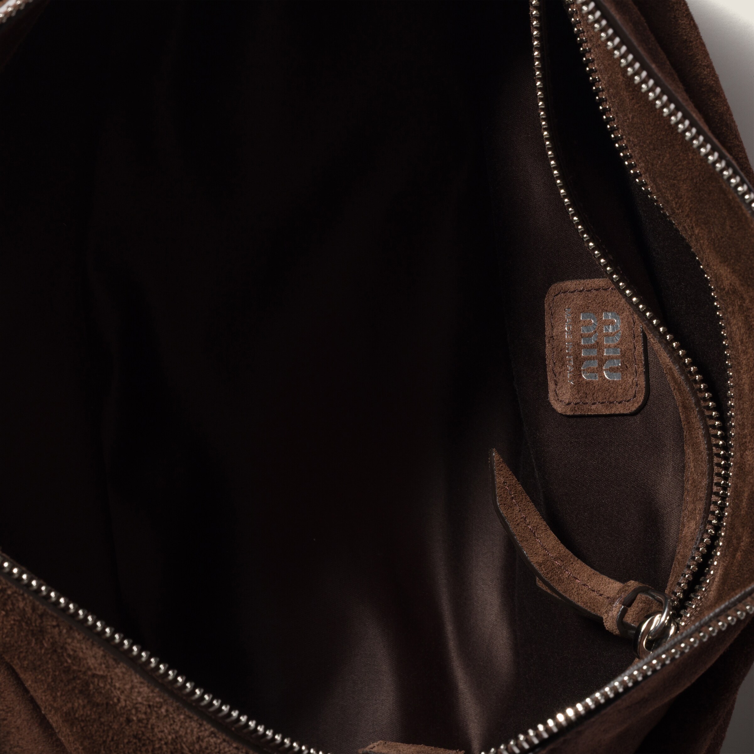 Dark Brown Utilitaire Suede Shoulder Bag | Miu Miu - United States