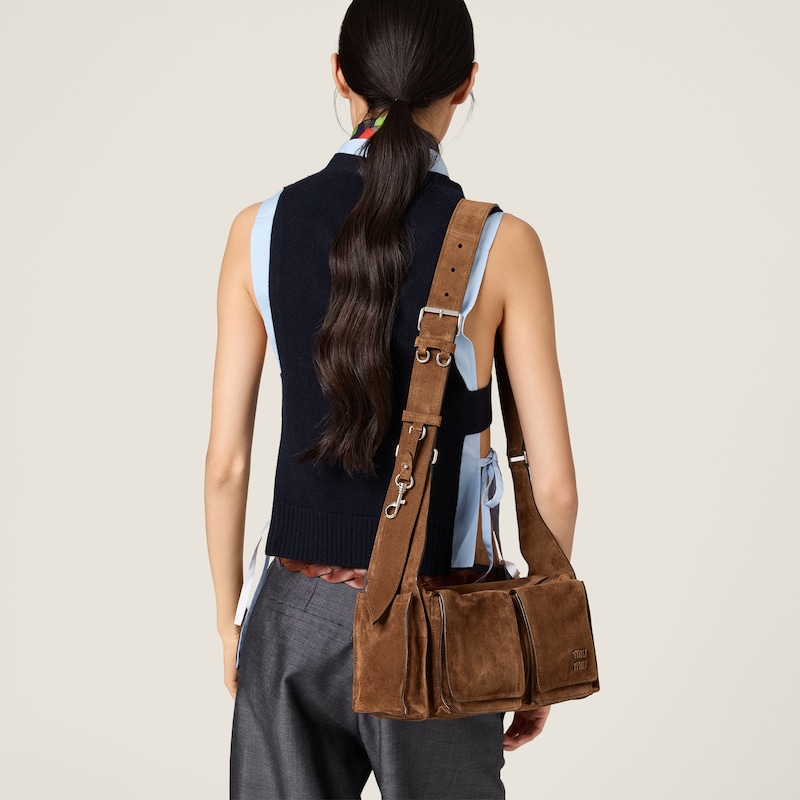 Utilitaire suede shoulder bag