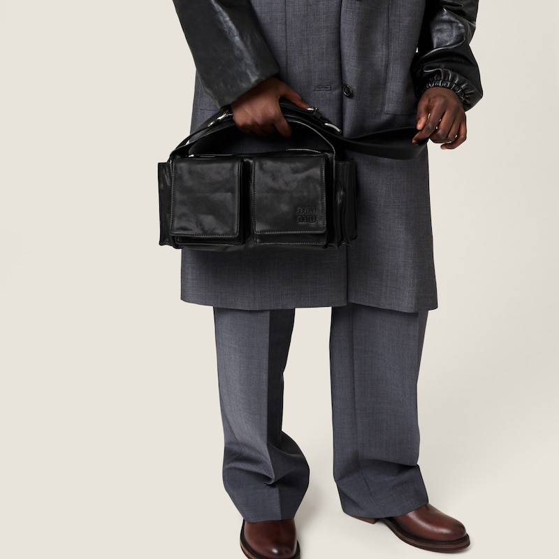 Utilitaire nappa leather shoulder bag