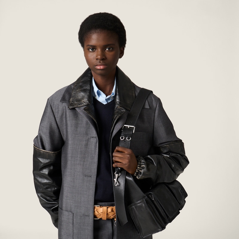 Utilitaire nappa leather shoulder bag