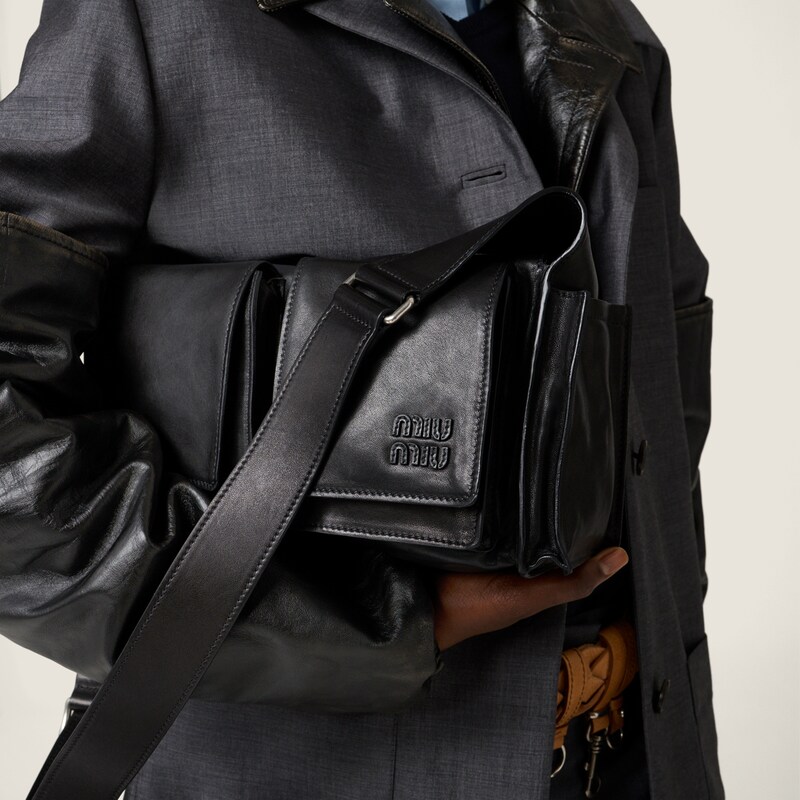 Utilitaire nappa leather shoulder bag