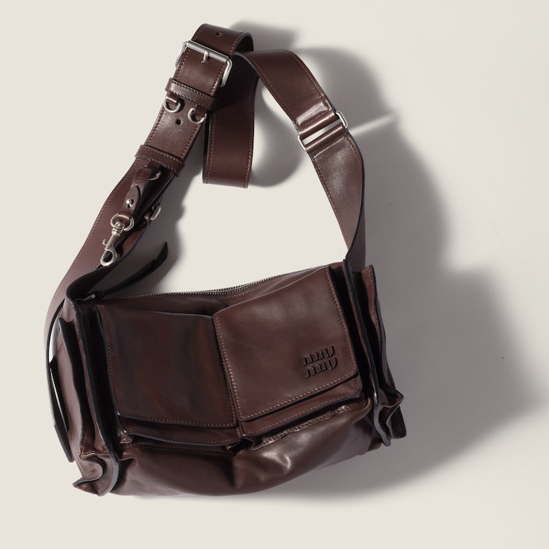 Utilitaire nappa leather shoulder bag