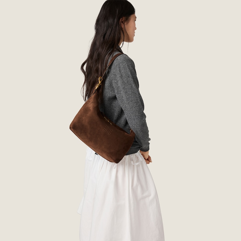 Borsa in pelle scamosciata