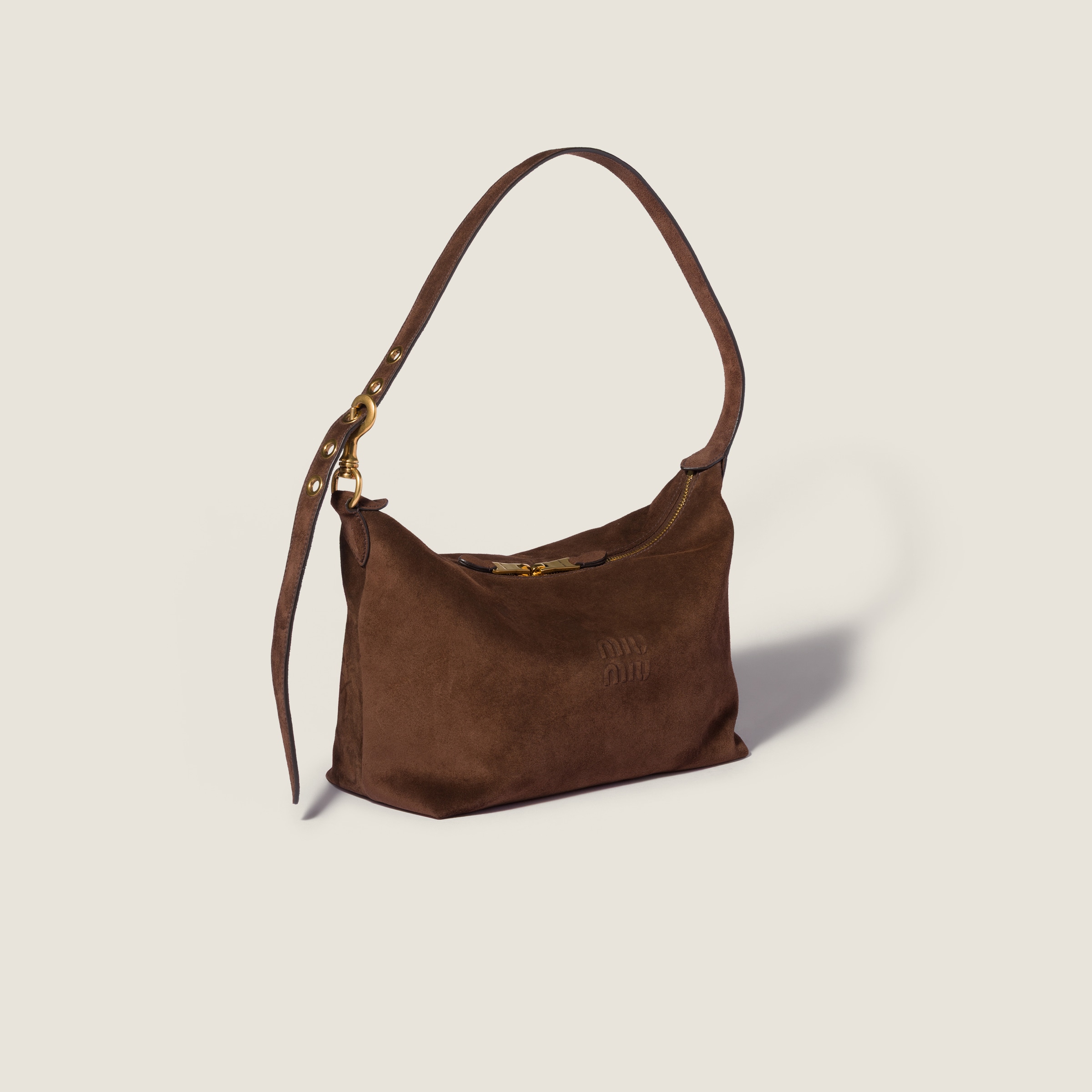 Dark Brown Spirit Suede Bag | Miu Miu - United States