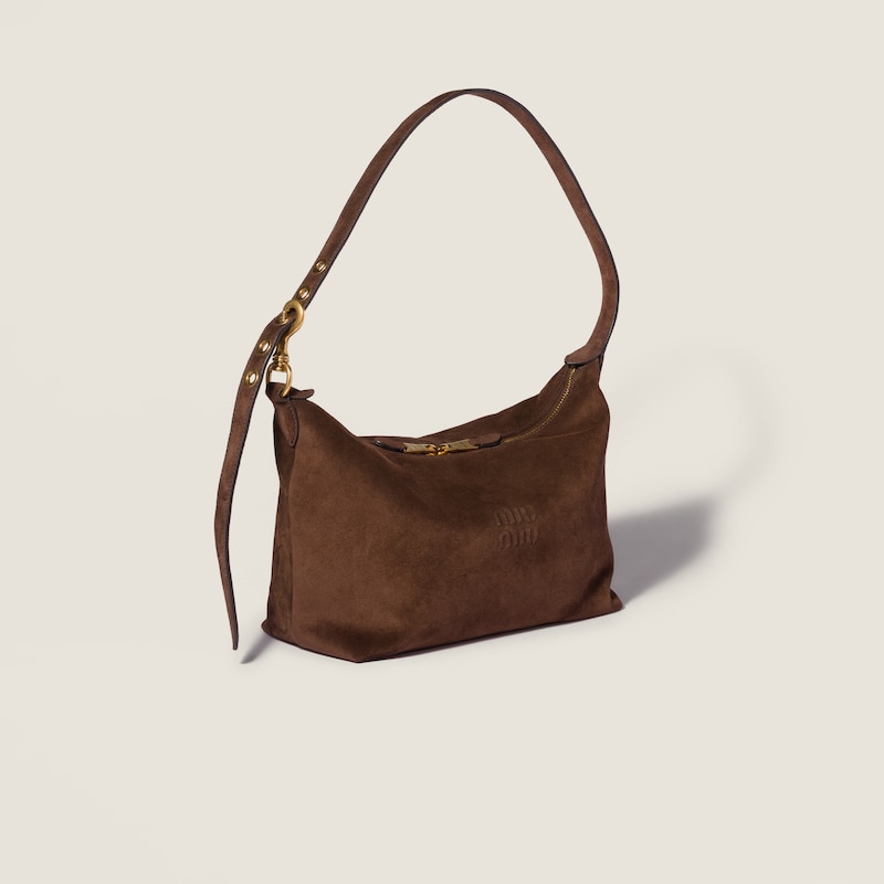 Borsa in pelle scamosciata
