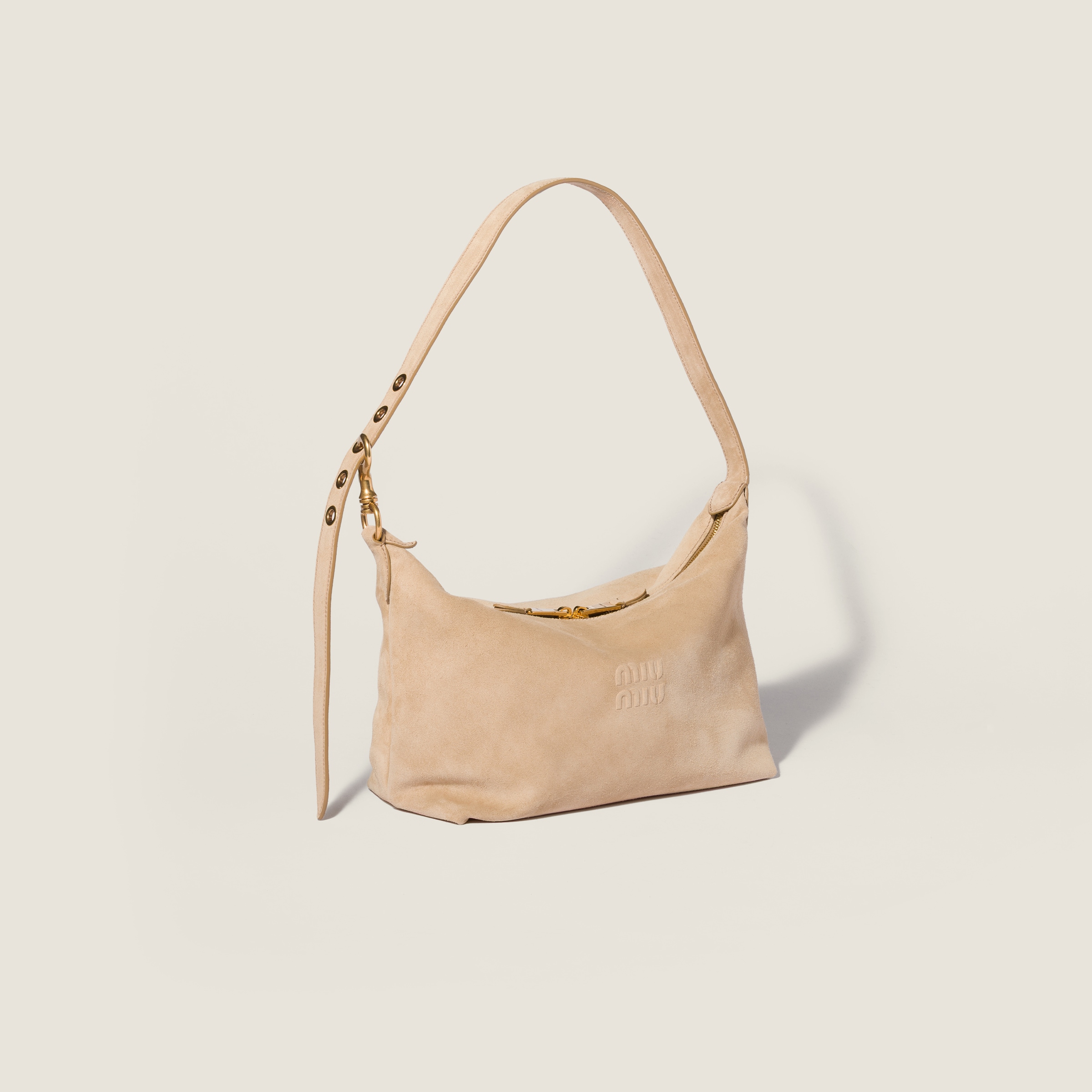 Ecru Spirit Suede Bag | Miu Miu - United States