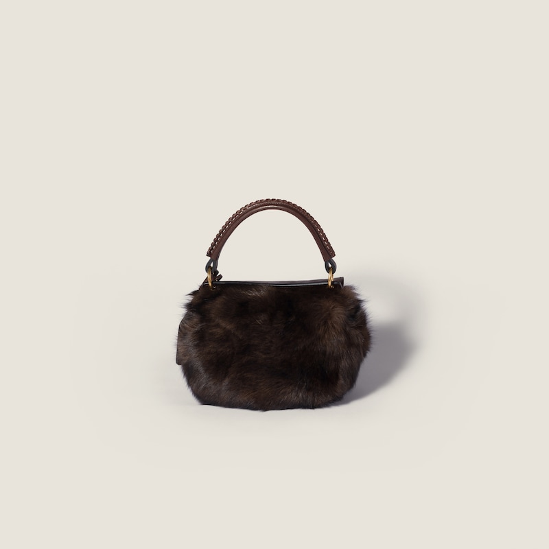 Rendez-vous shearling and nappa leather bag