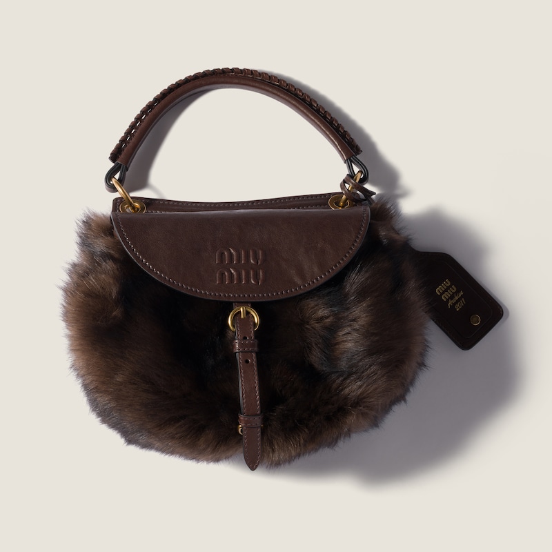 Rendez-vous shearling and nappa leather bag