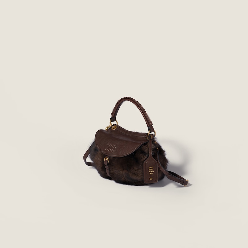 Rendez-vous shearling and nappa leather bag