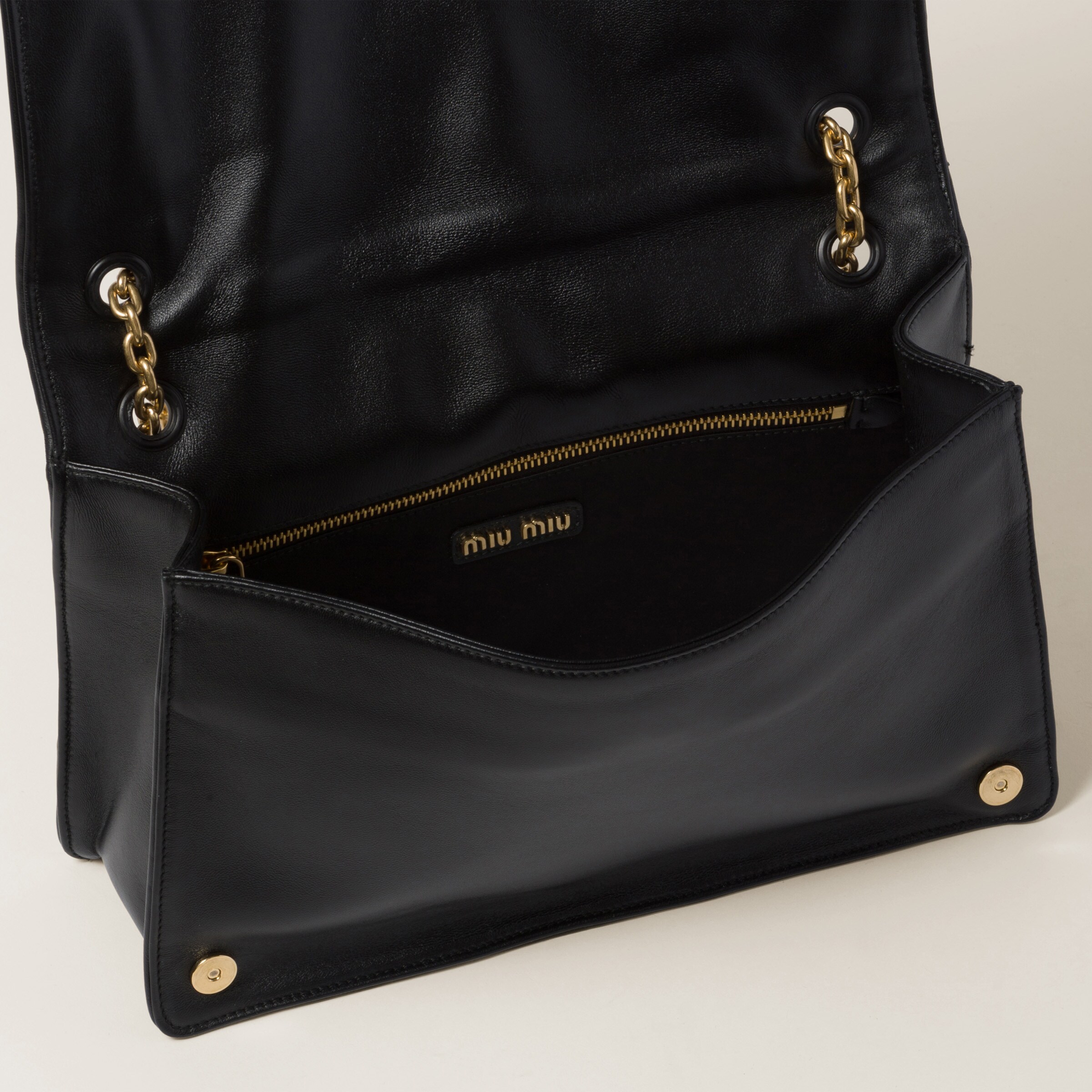 Black Matelass Nappa Leather Bag Miu Miu