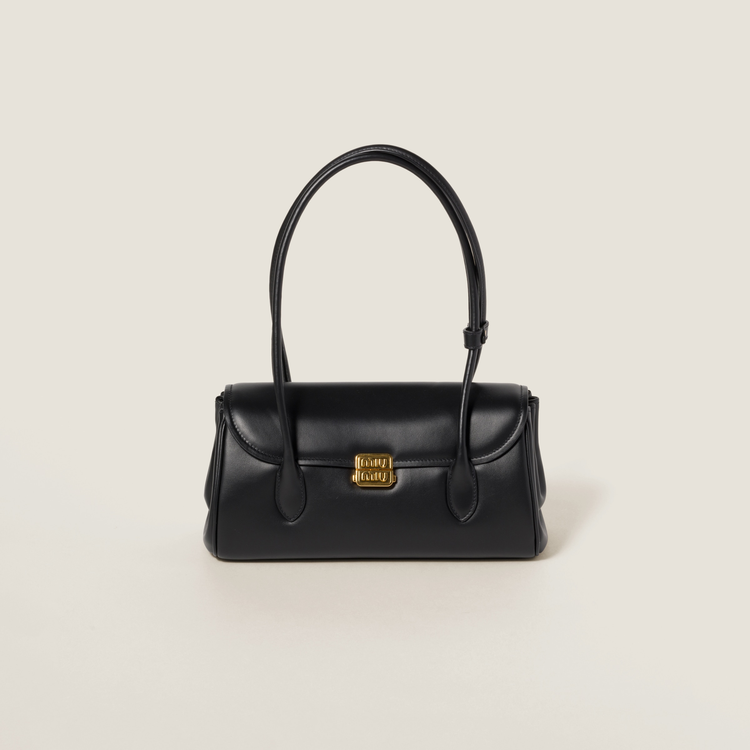 Black Leather Shoulder Bag Miu Miu