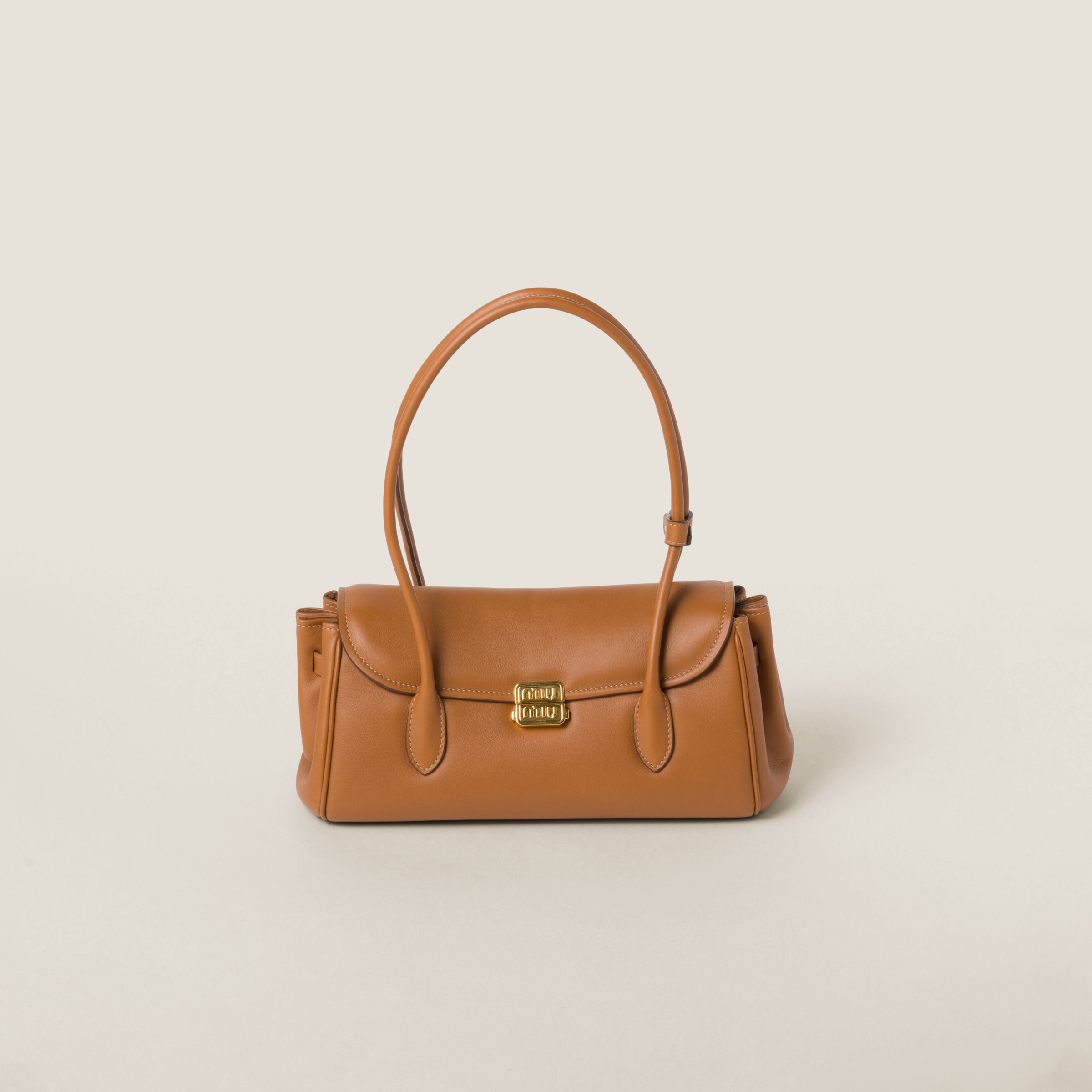Cognac Leather Shoulder Bag | Miu Miu