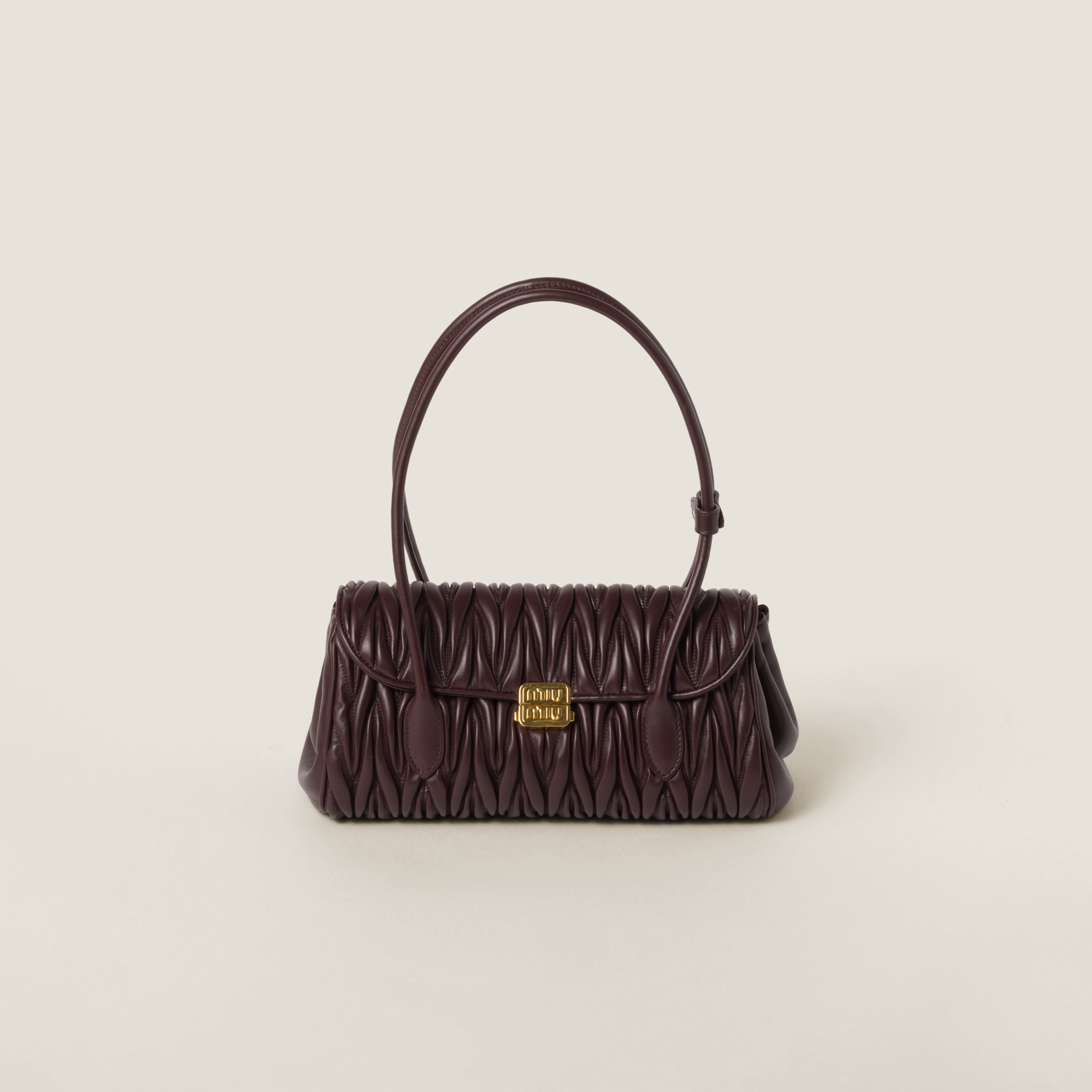 archive minmiu turn lock leather bag
