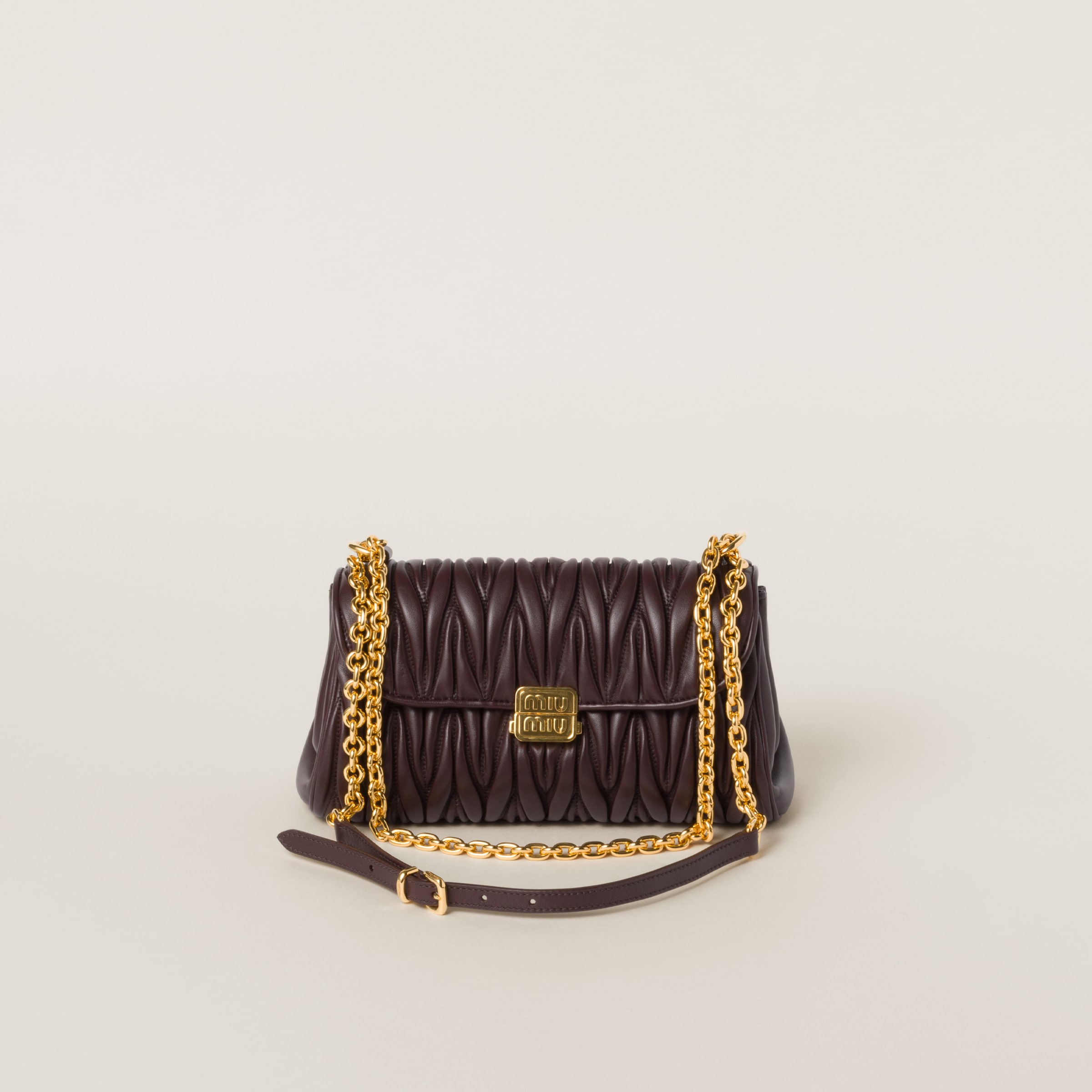 Briarwood Matelasse Nappa Leather Shoulder Bag Miu Miu