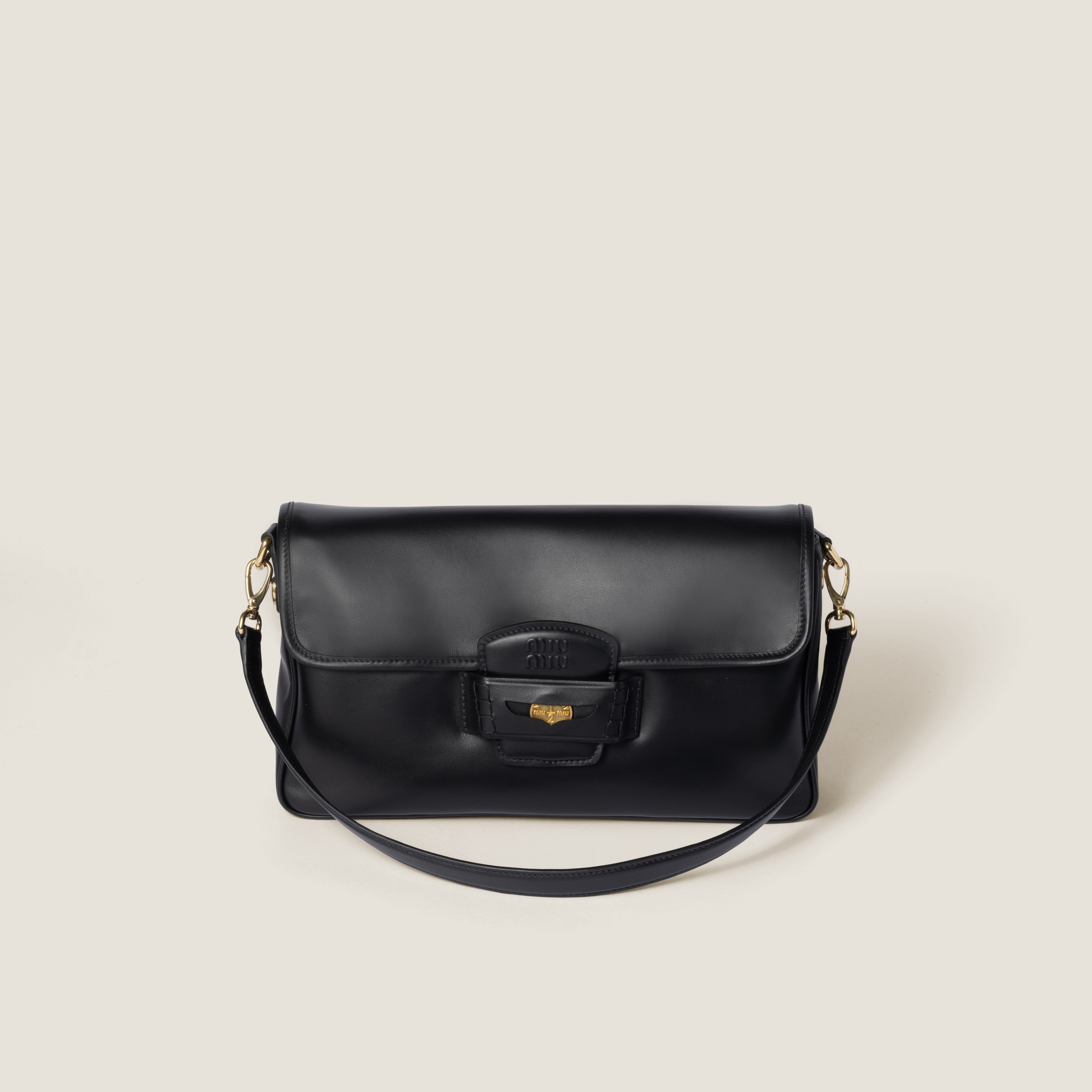 Black Penny Leather Bag | Miu Miu
